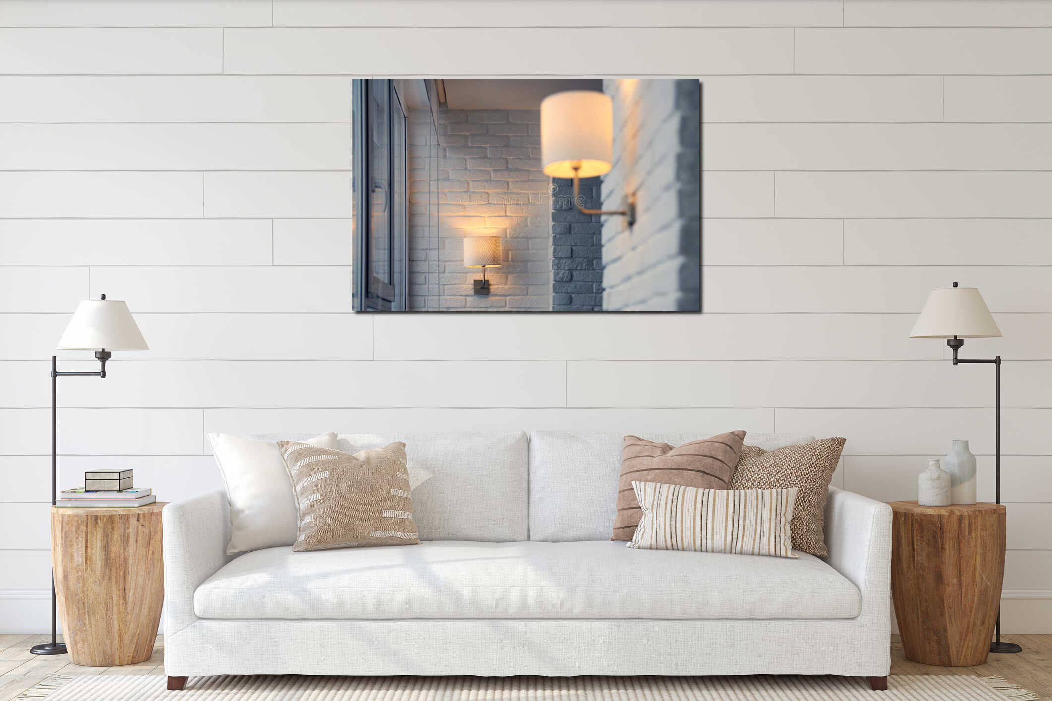 Canvas hanging interior mockup