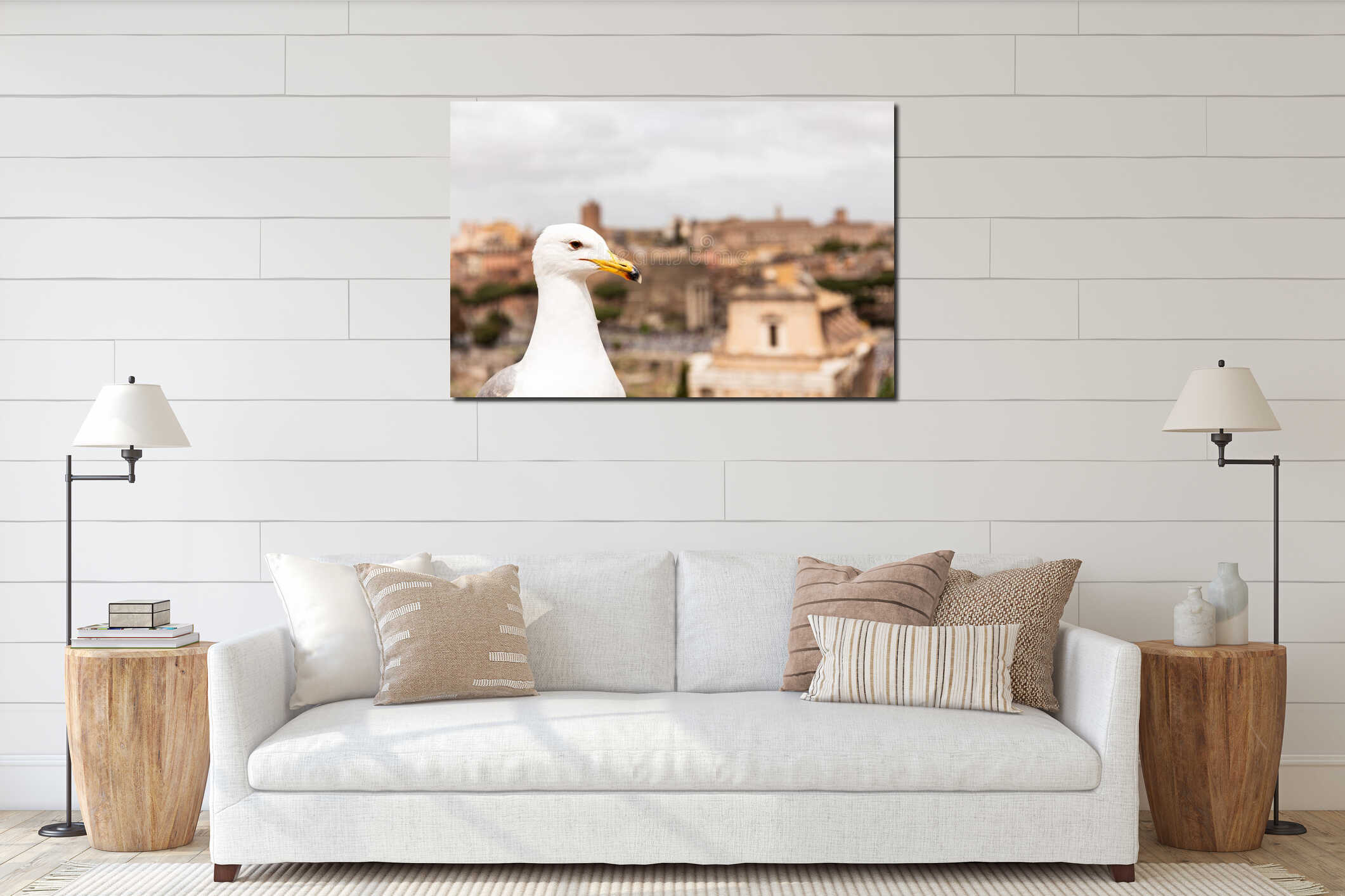Canvas hanging interior mockup