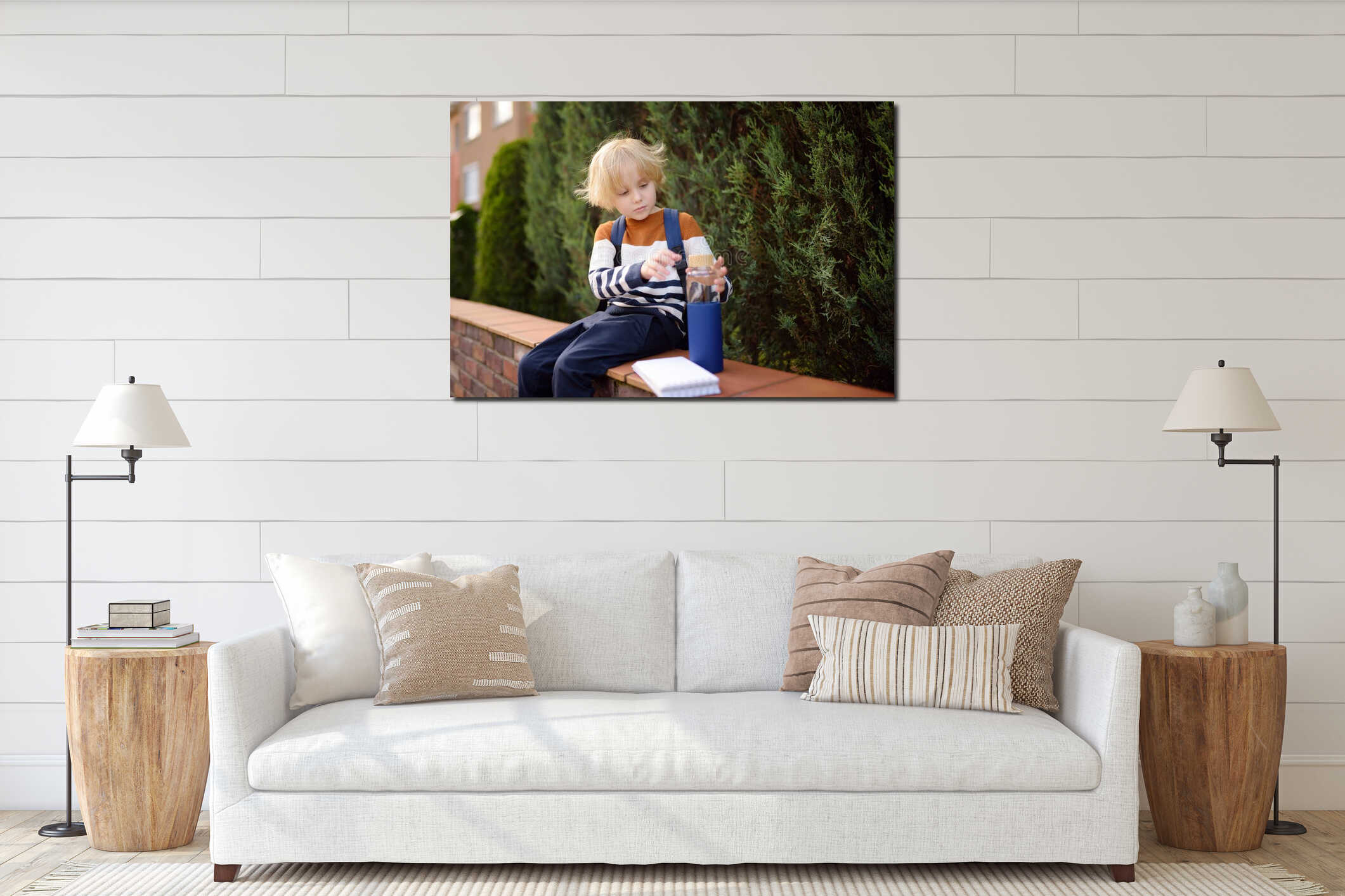 Canvas hanging interior mockup