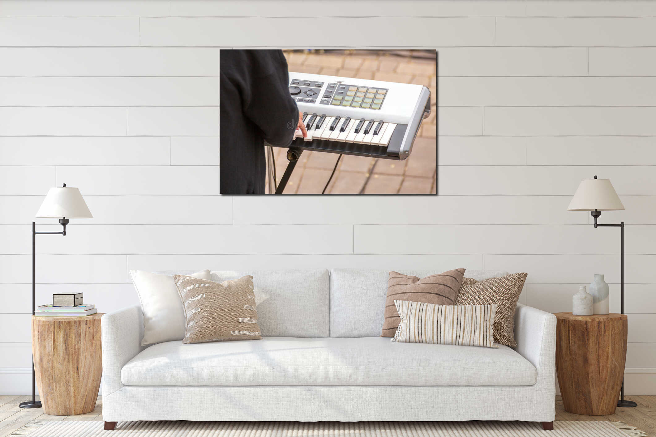 Canvas hanging interior mockup