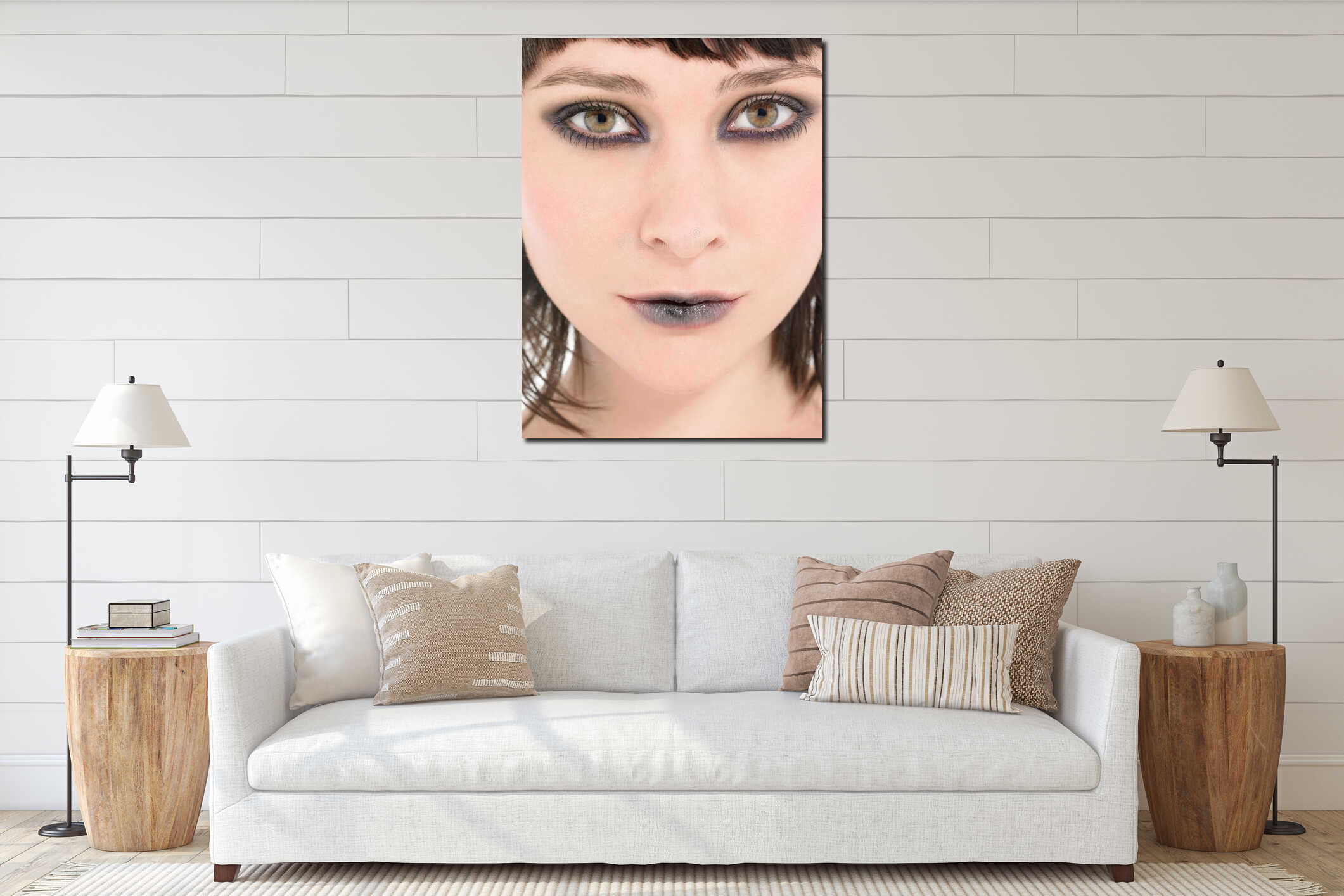 Canvas hanging interior mockup