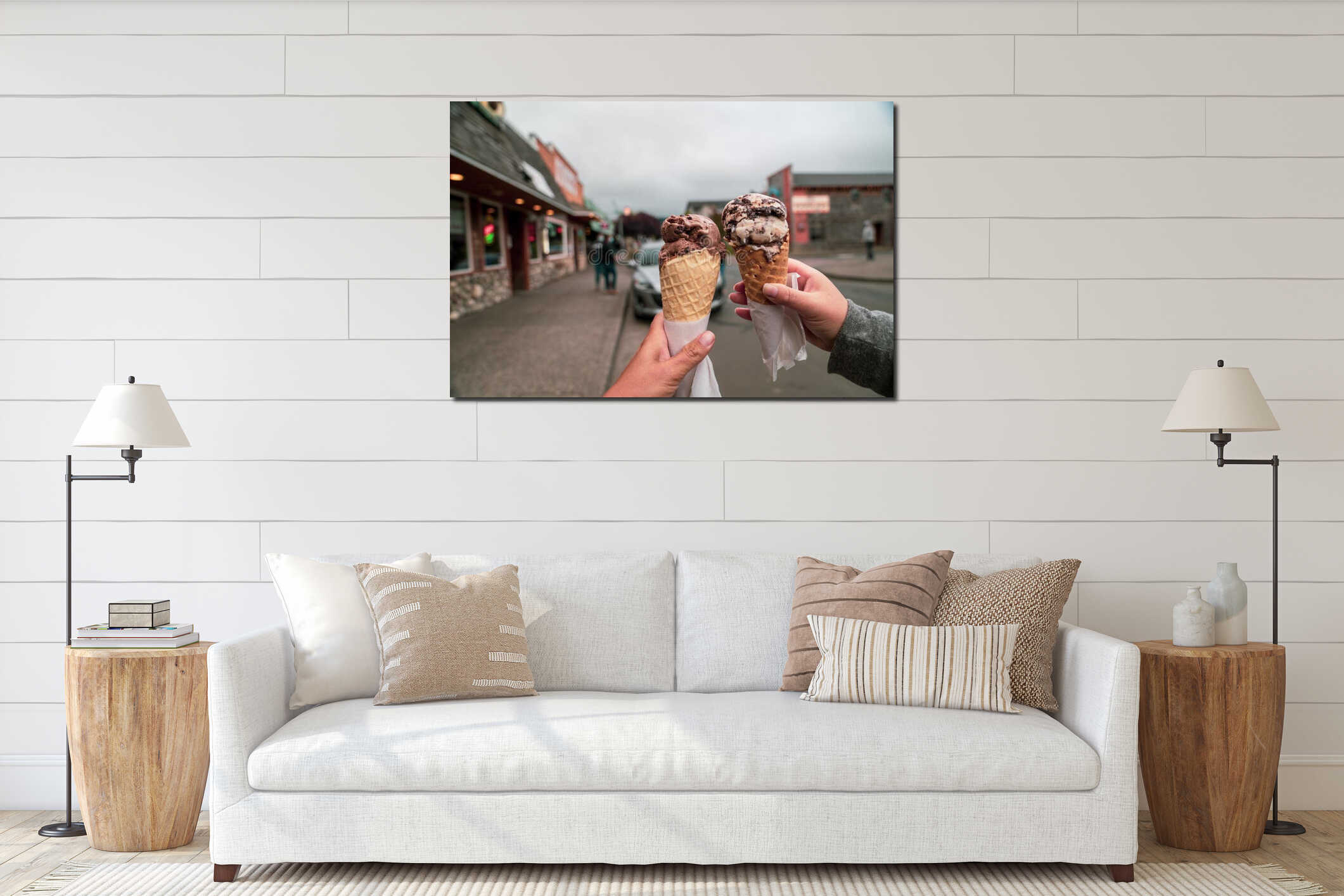 Canvas hanging interior mockup