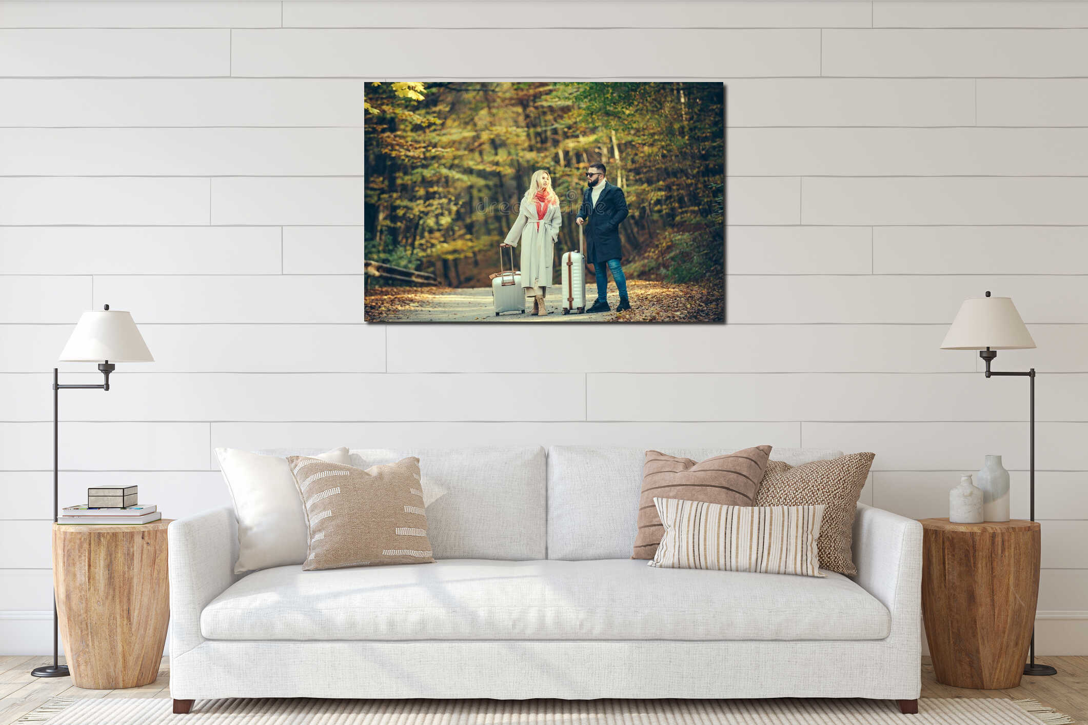 Canvas hanging interior mockup
