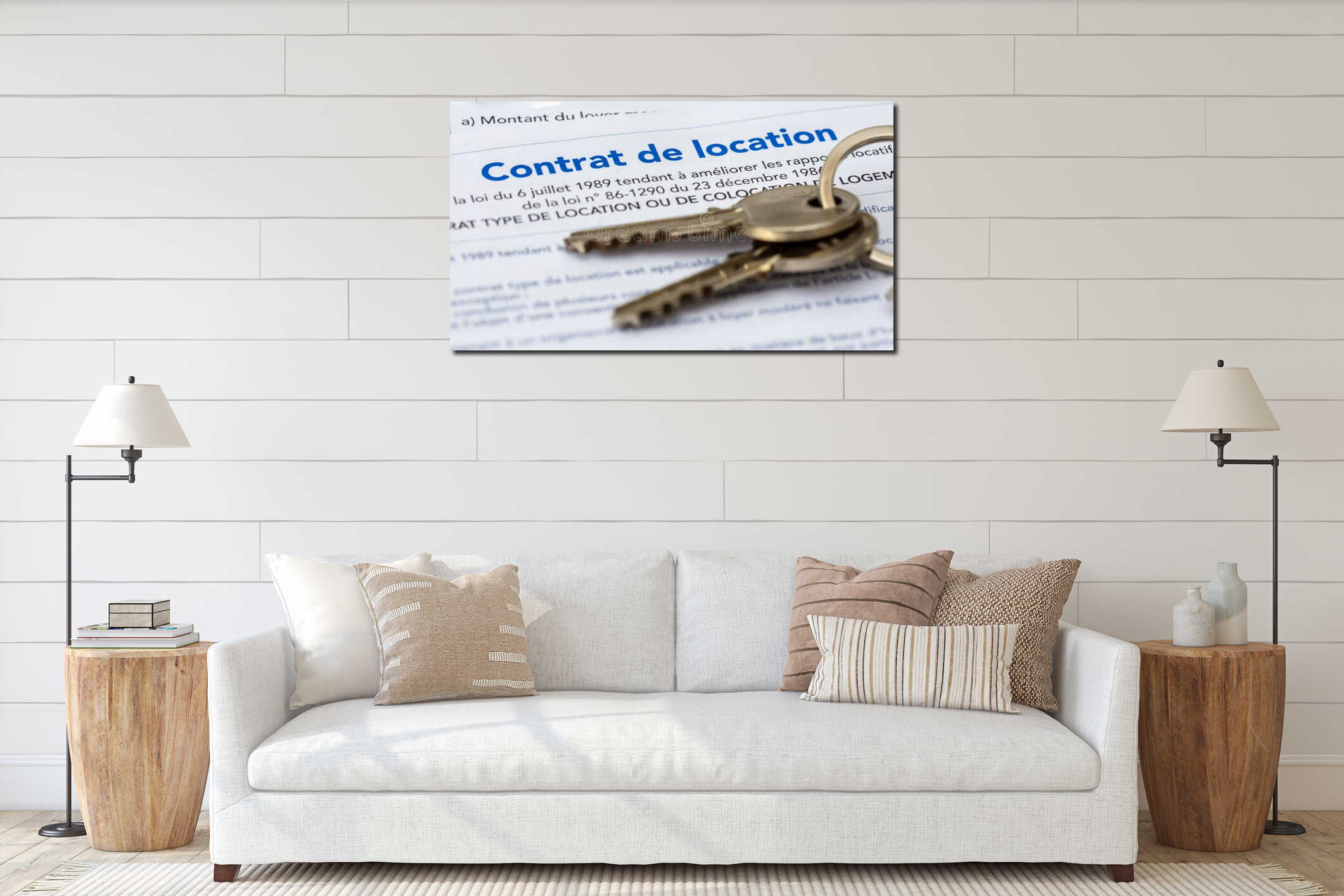 Canvas hanging interior mockup