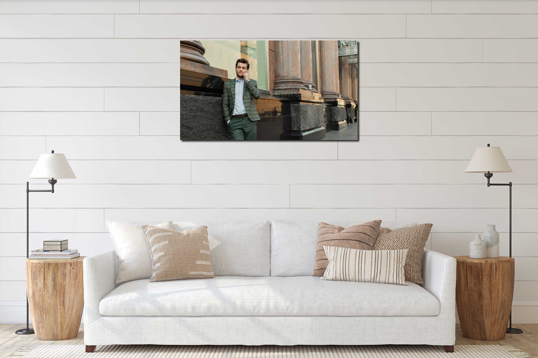 Canvas hanging interior mockup