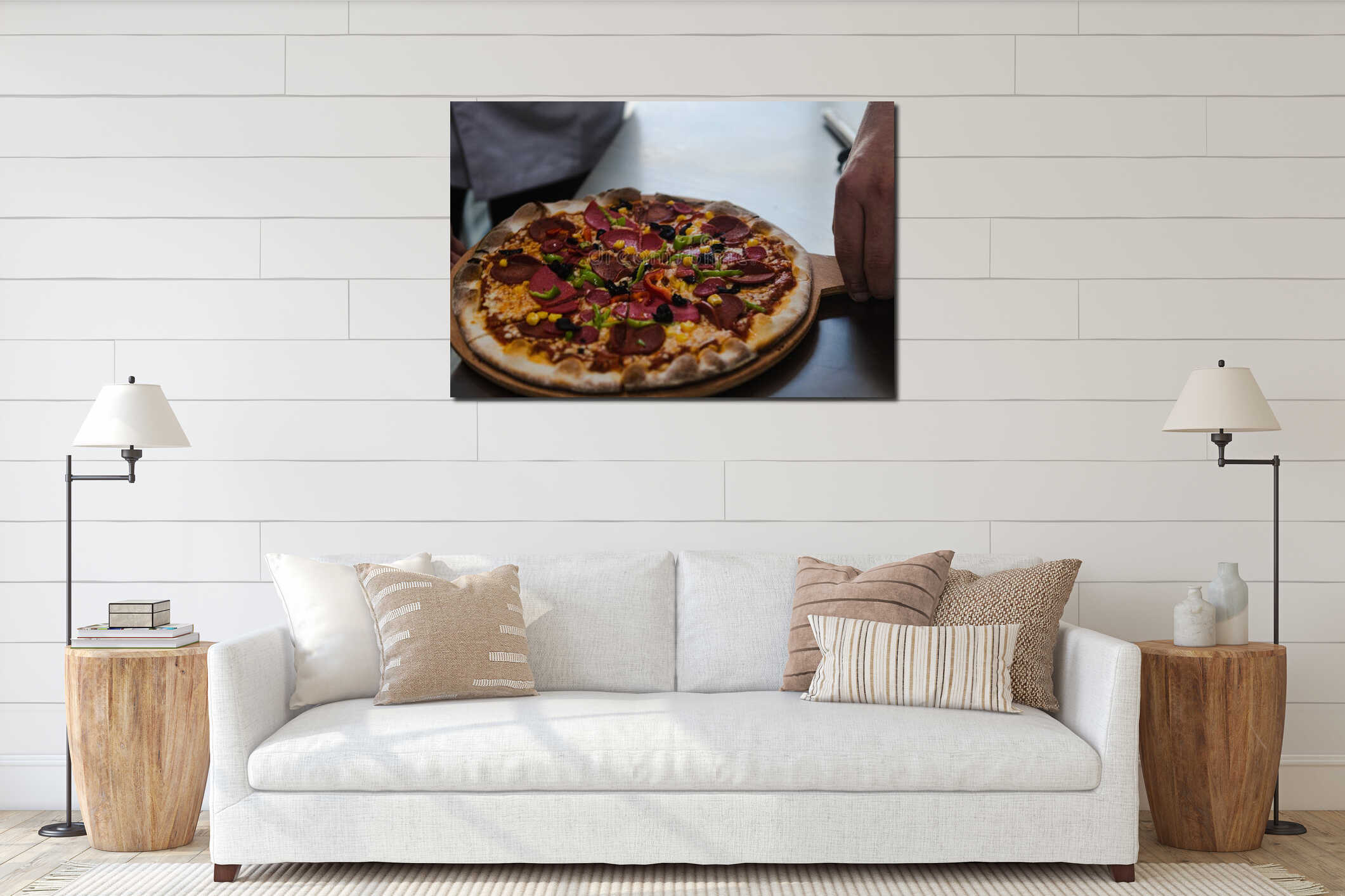 Canvas hanging interior mockup