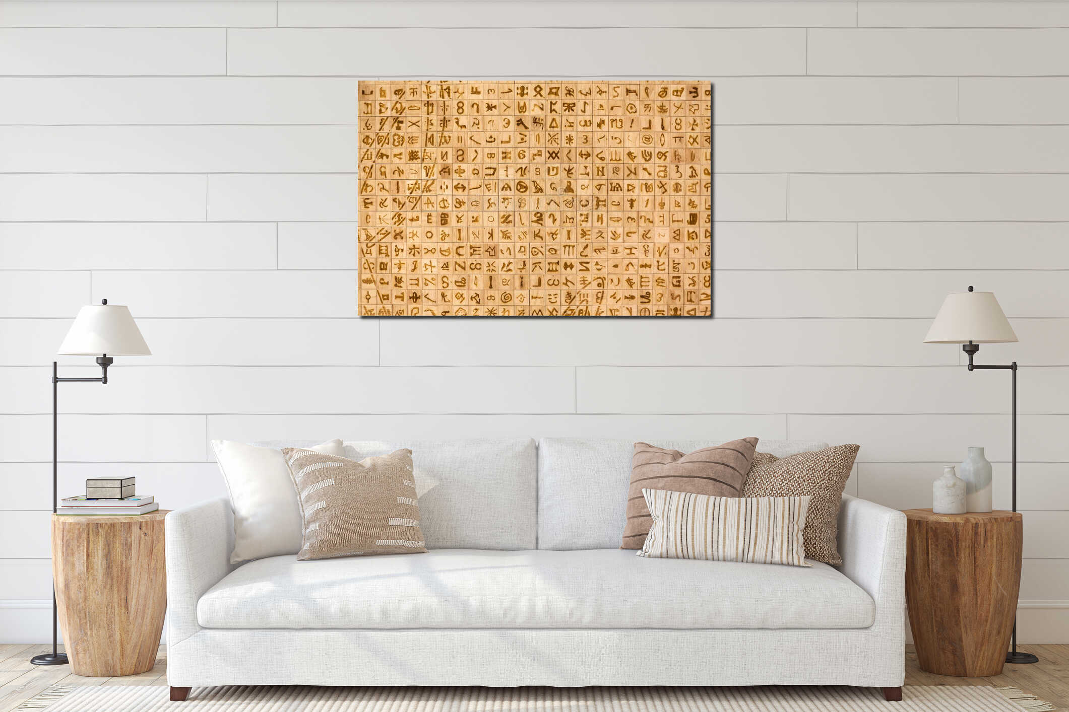 Canvas hanging interior mockup