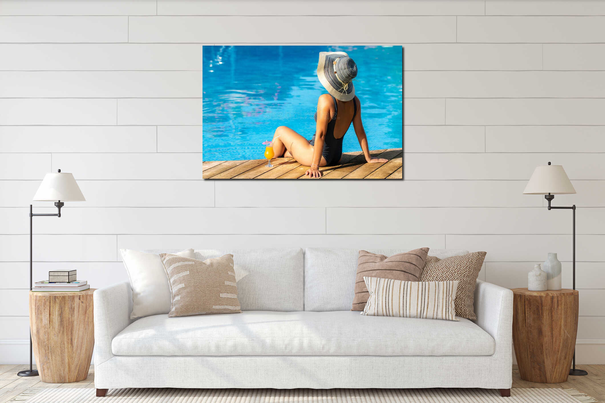 Canvas hanging interior mockup