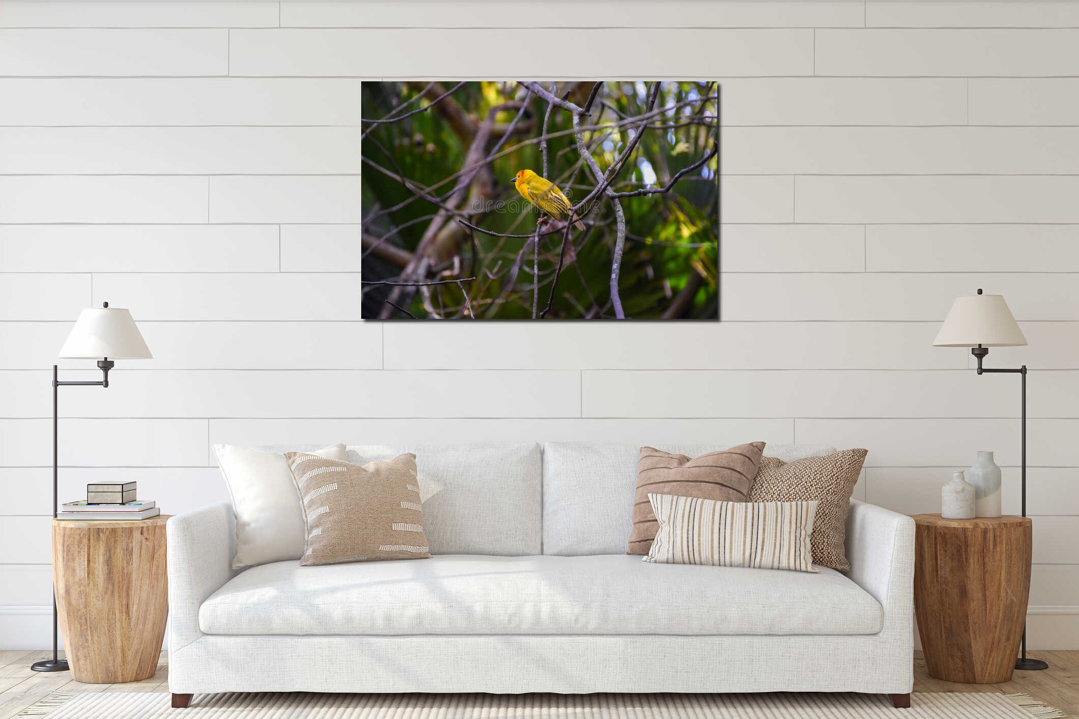 Canvas hanging interior mockup