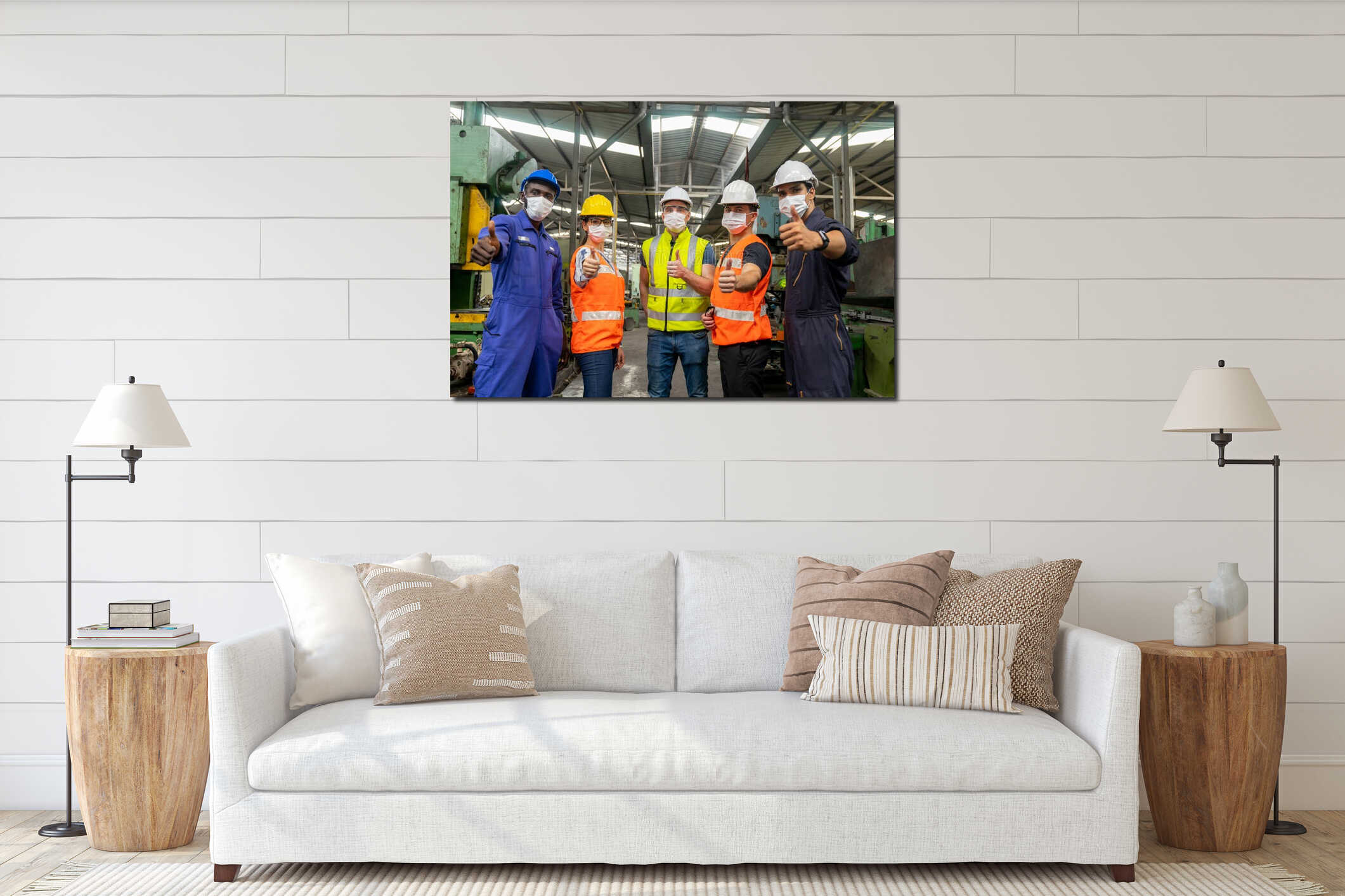 Canvas hanging interior mockup