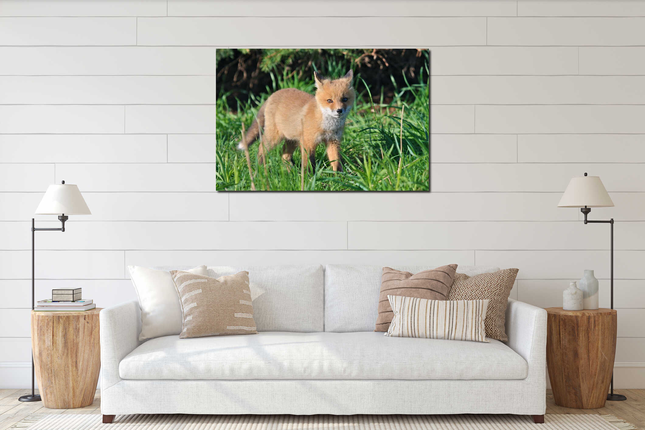 Canvas hanging interior mockup