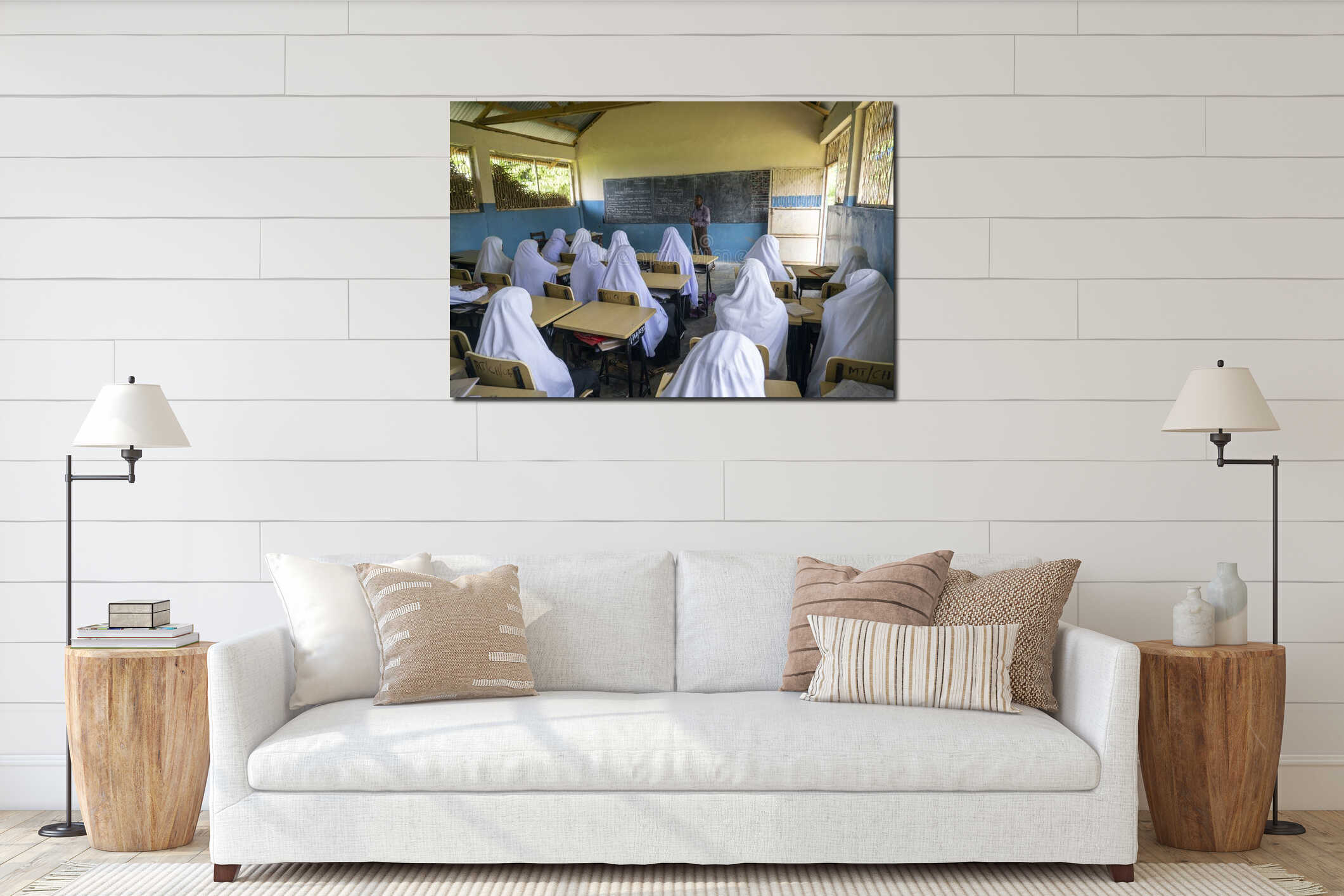 Canvas hanging interior mockup