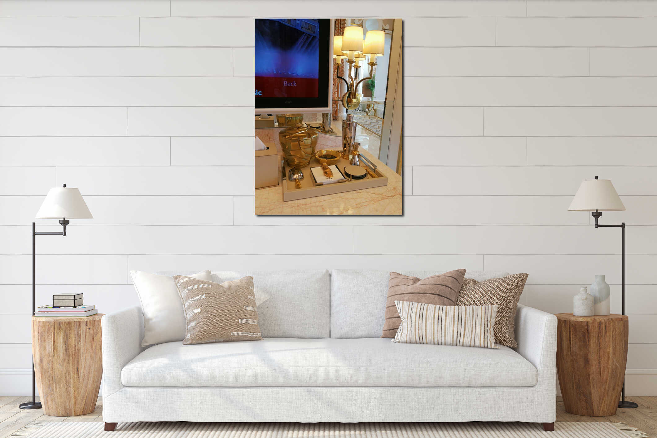 Canvas hanging interior mockup