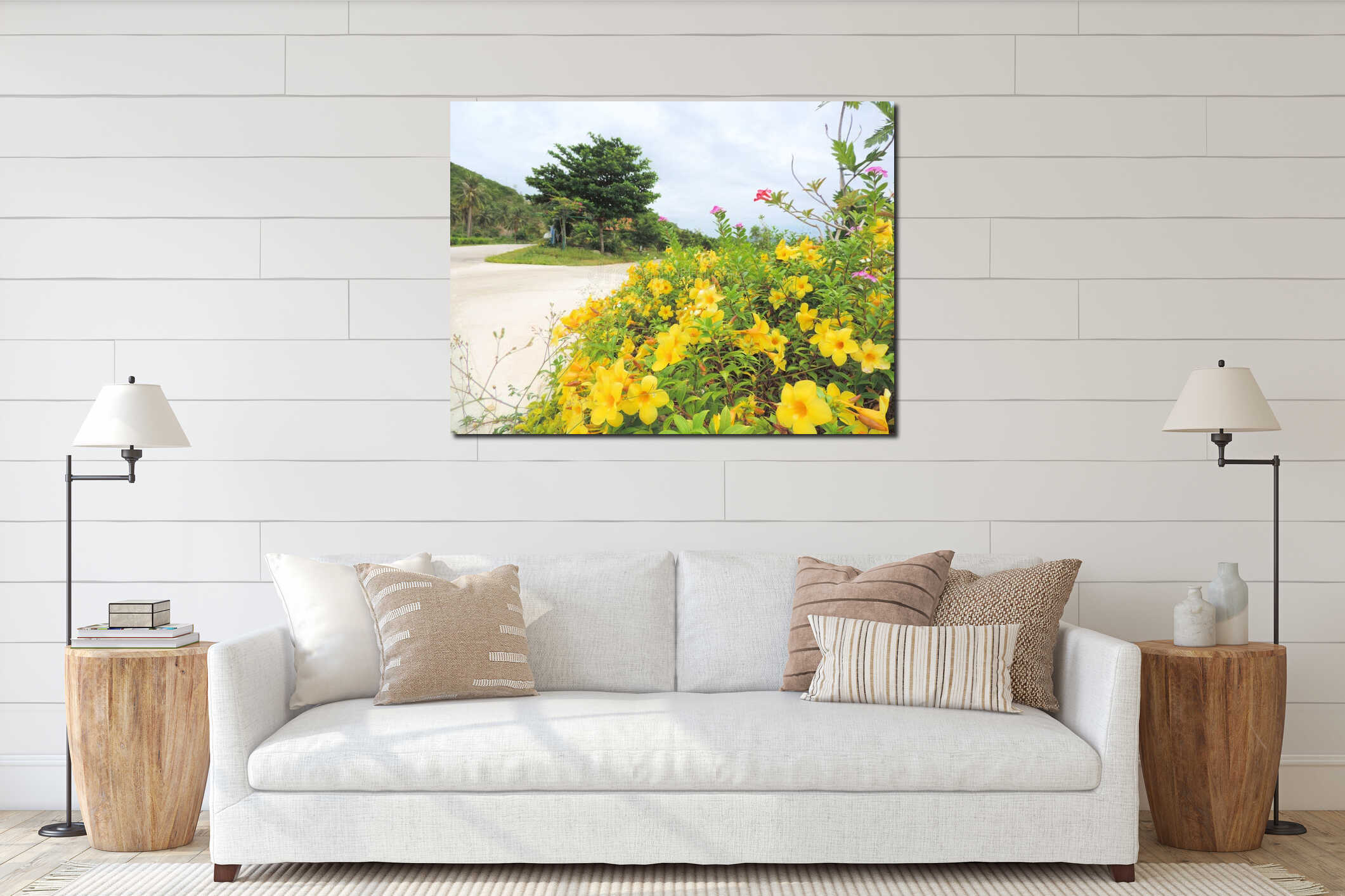 Canvas hanging interior mockup