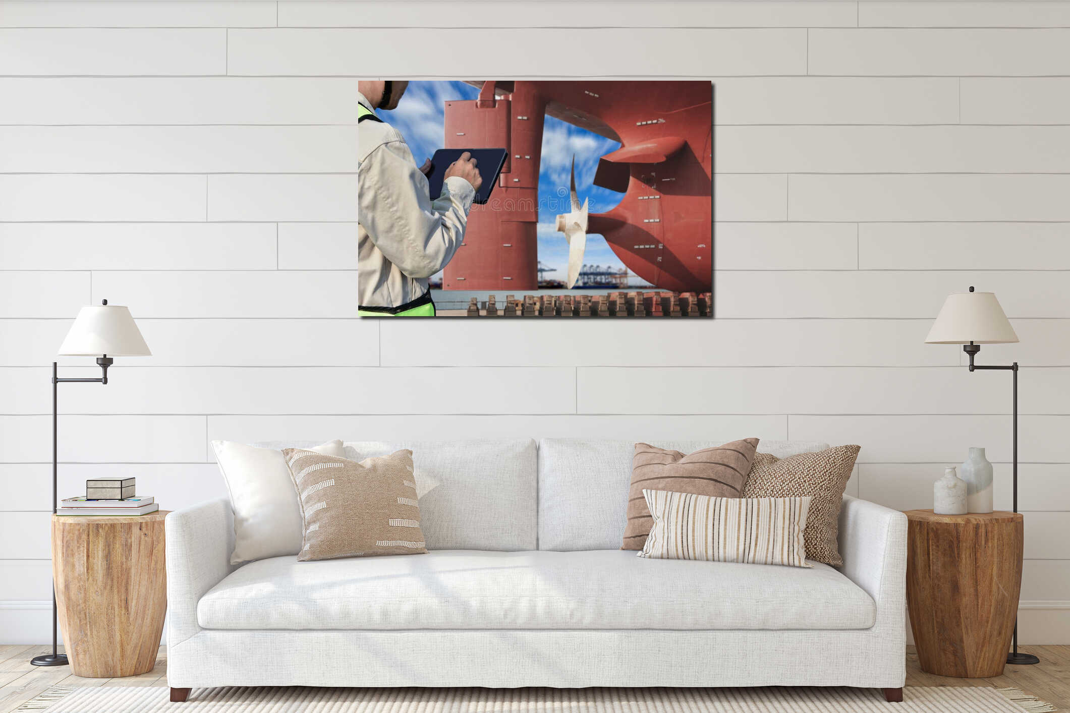 Canvas hanging interior mockup