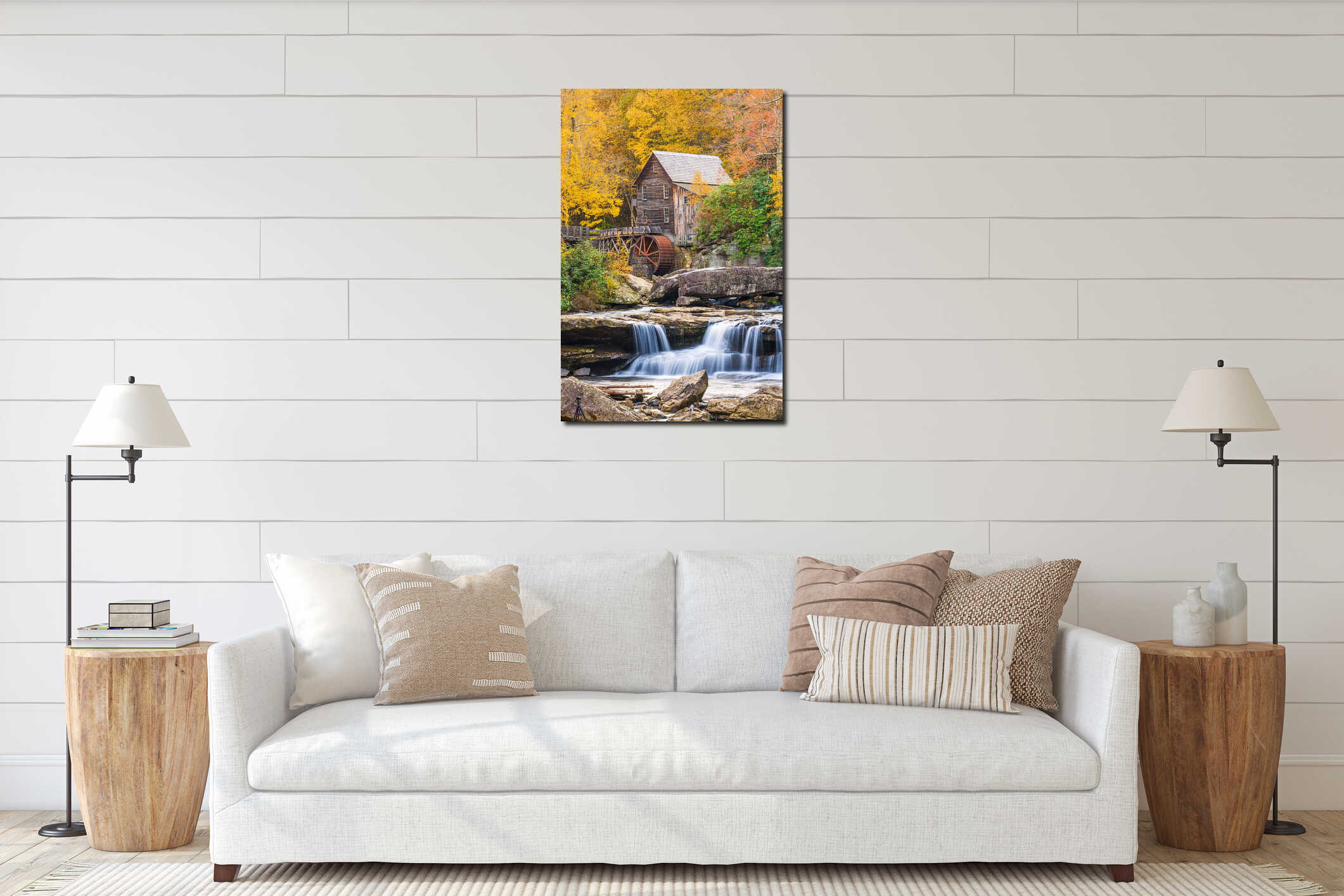 Canvas hanging interior mockup