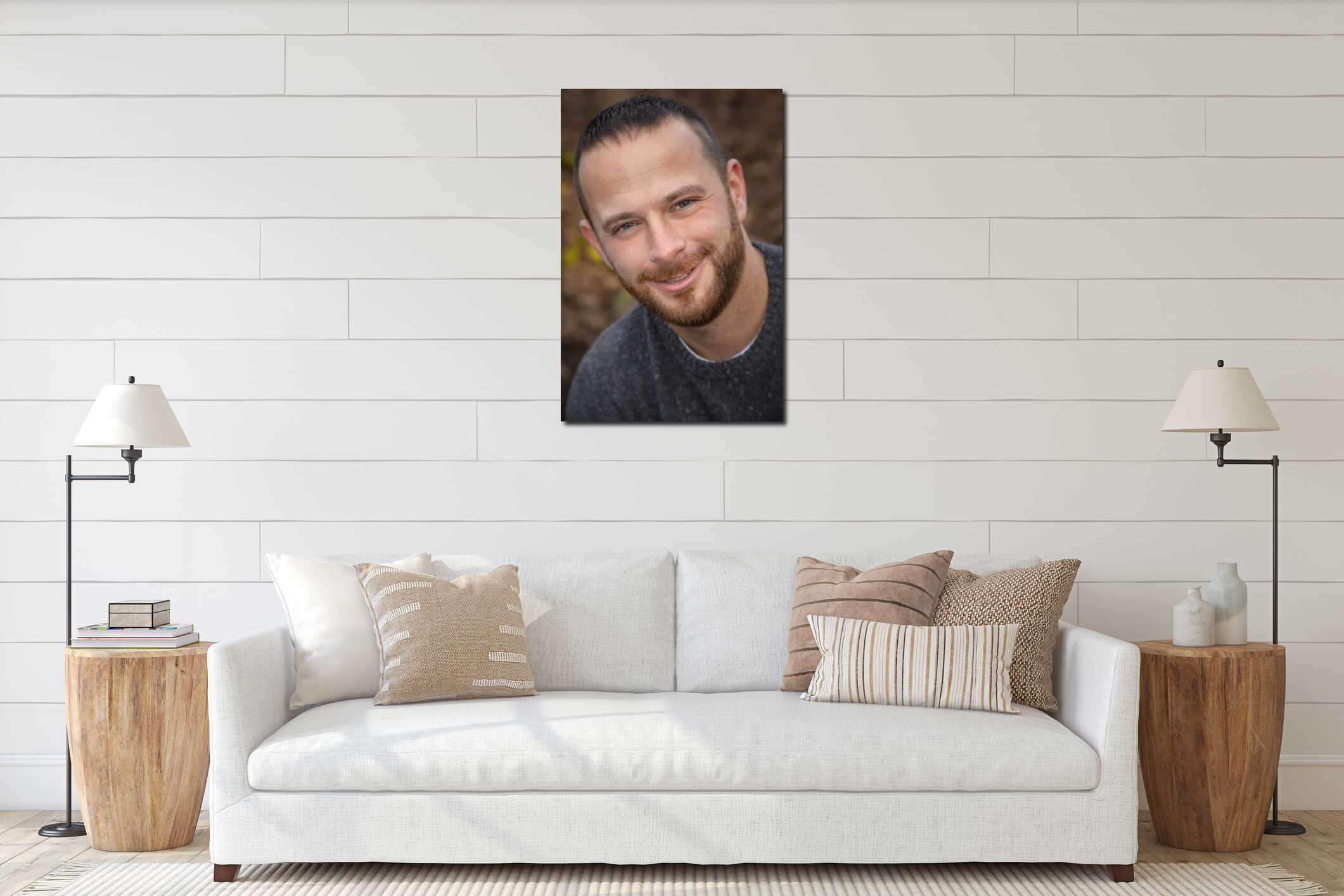 Canvas hanging interior mockup