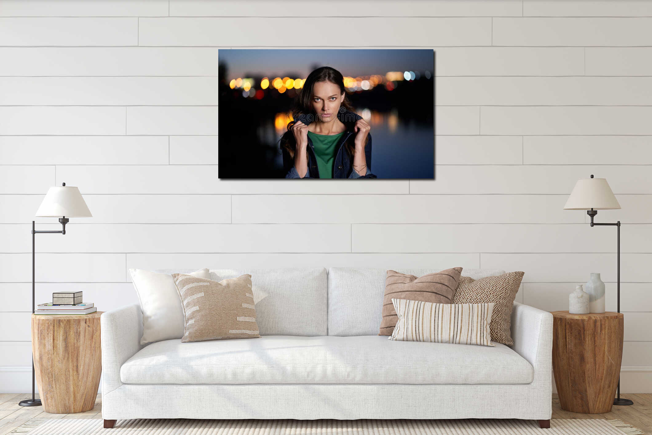 Canvas hanging interior mockup