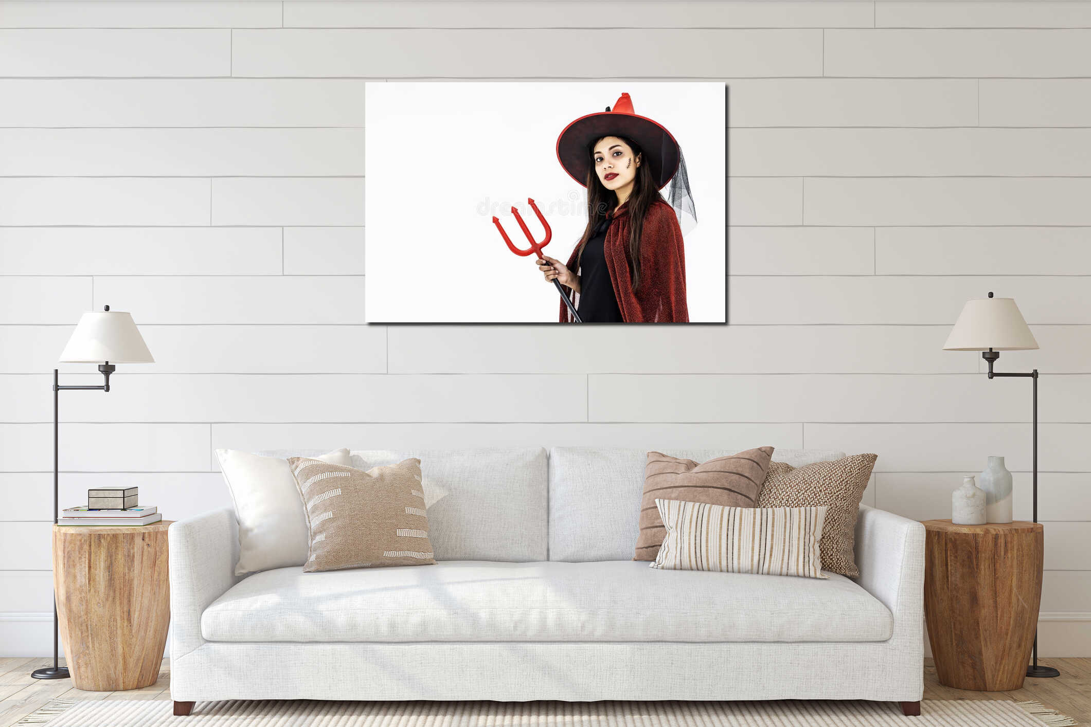 Canvas hanging interior mockup