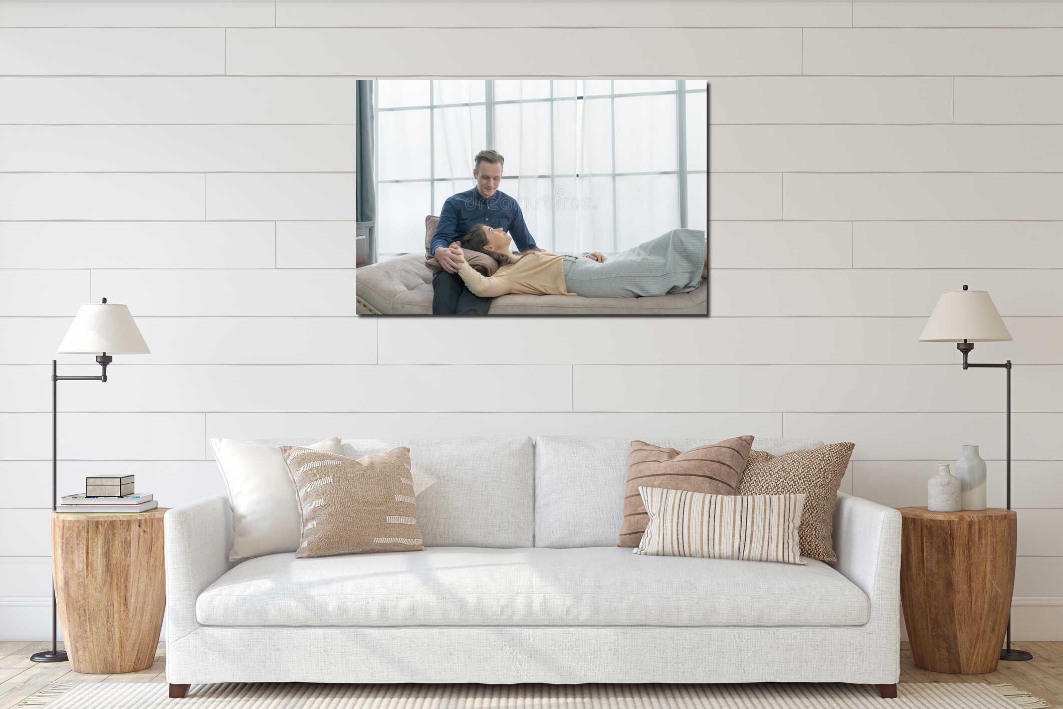Canvas hanging interior mockup