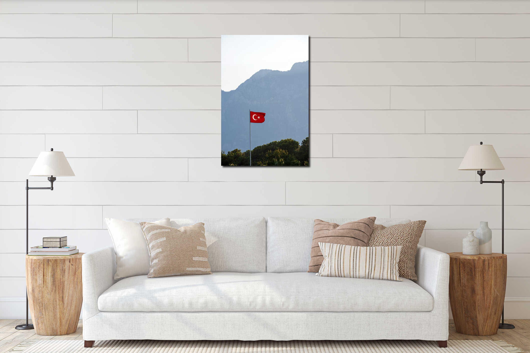 Canvas hanging interior mockup