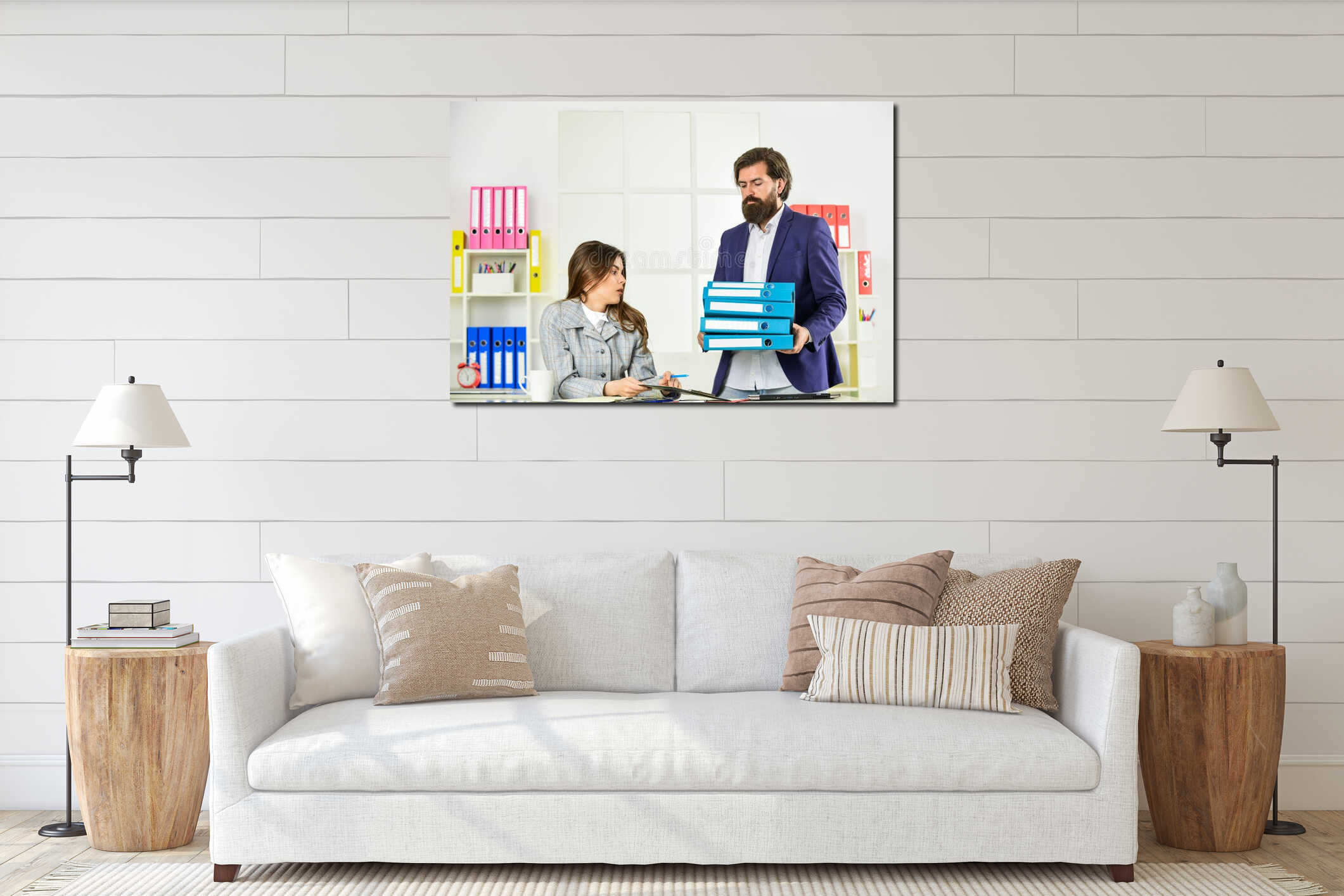 Canvas hanging interior mockup