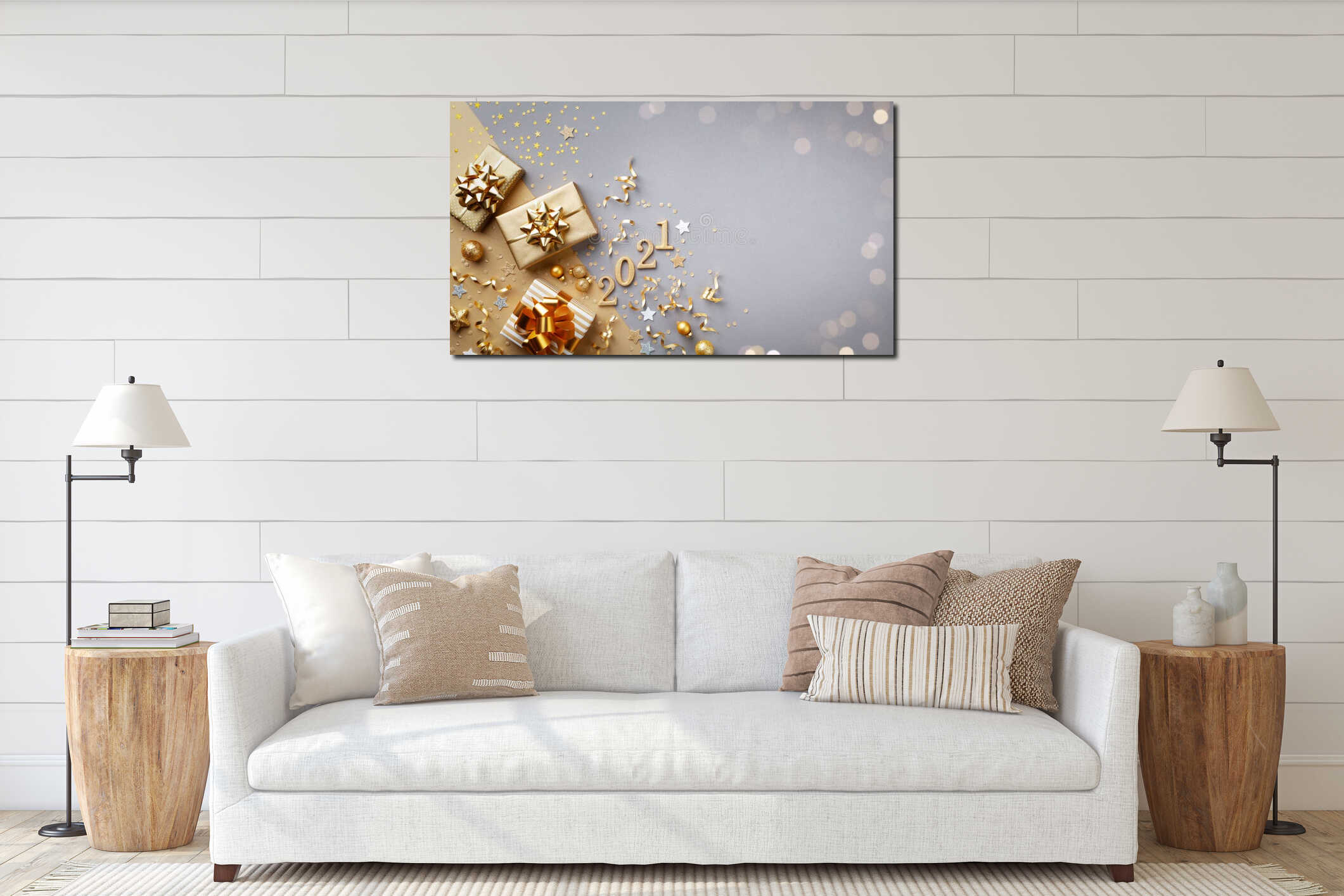 Canvas hanging interior mockup