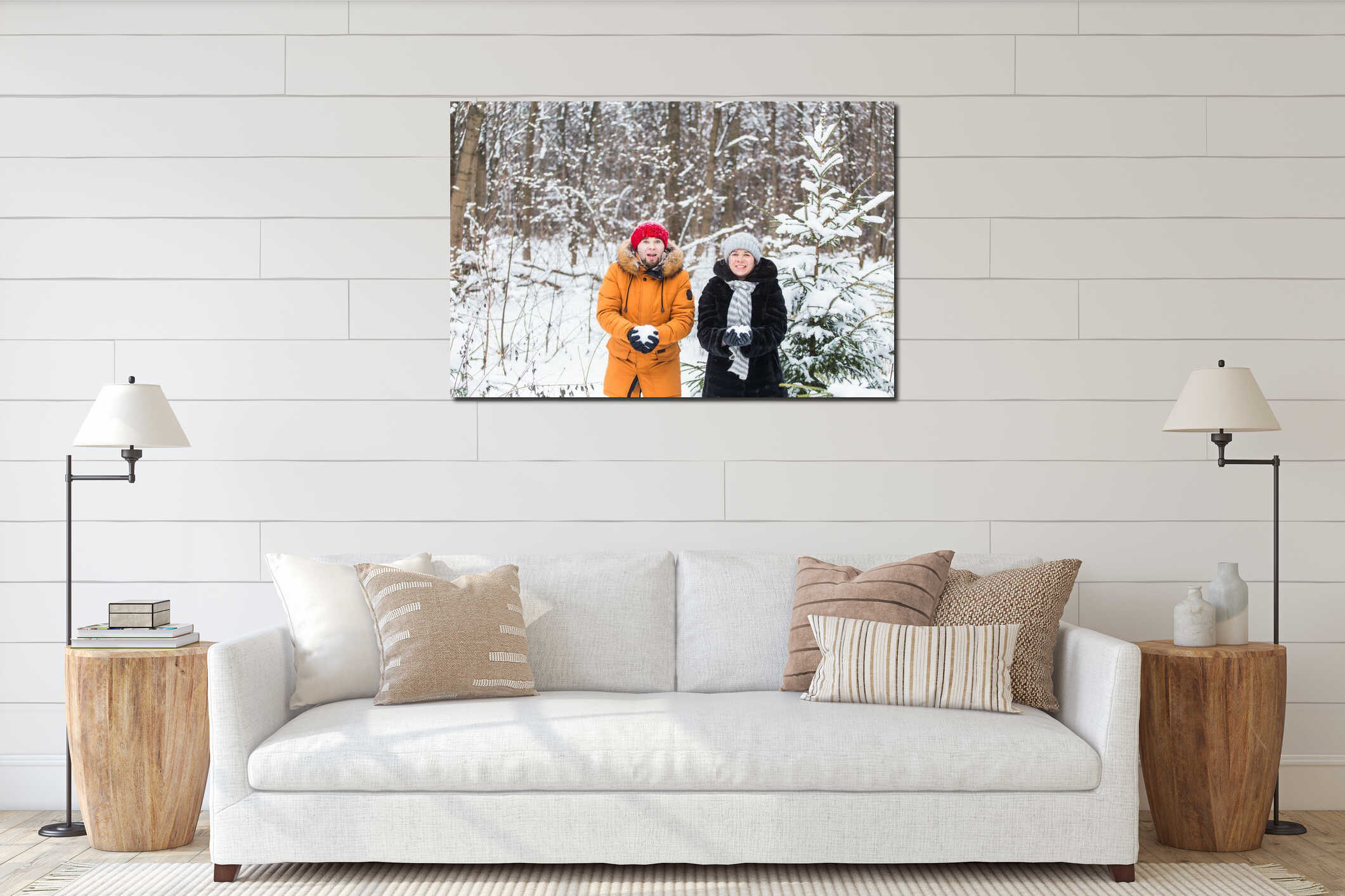 Canvas hanging interior mockup