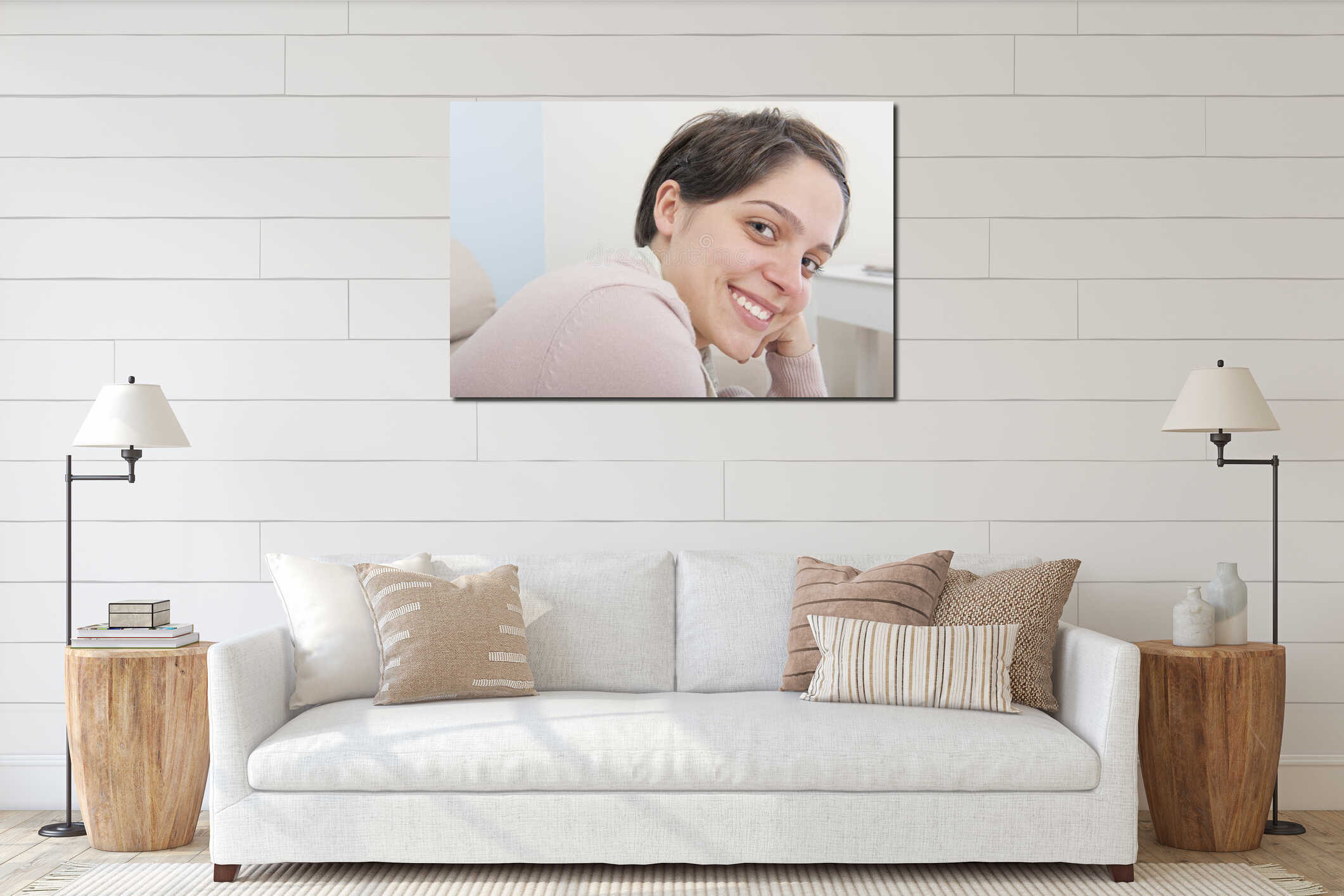Canvas hanging interior mockup