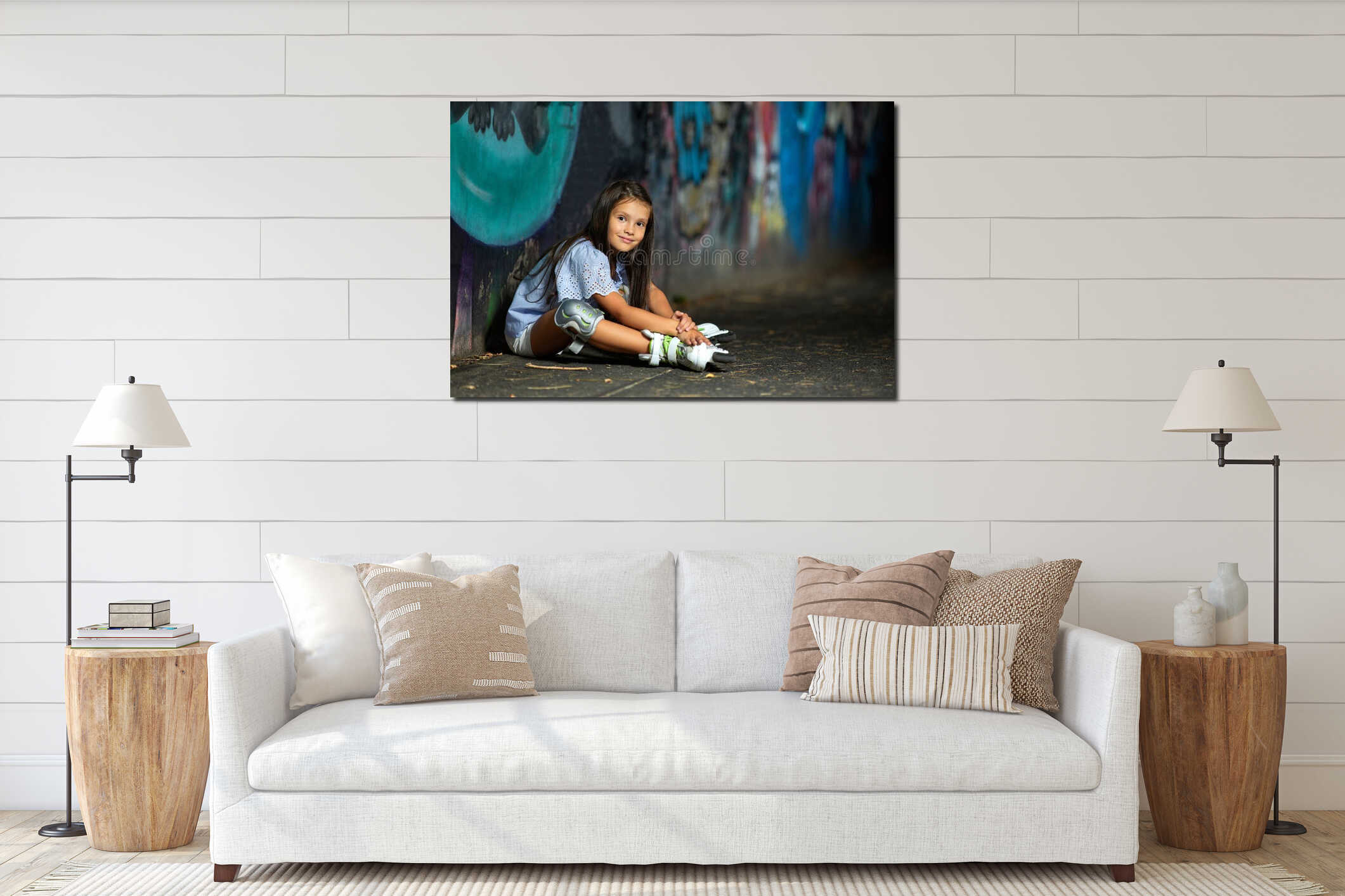 Canvas hanging interior mockup