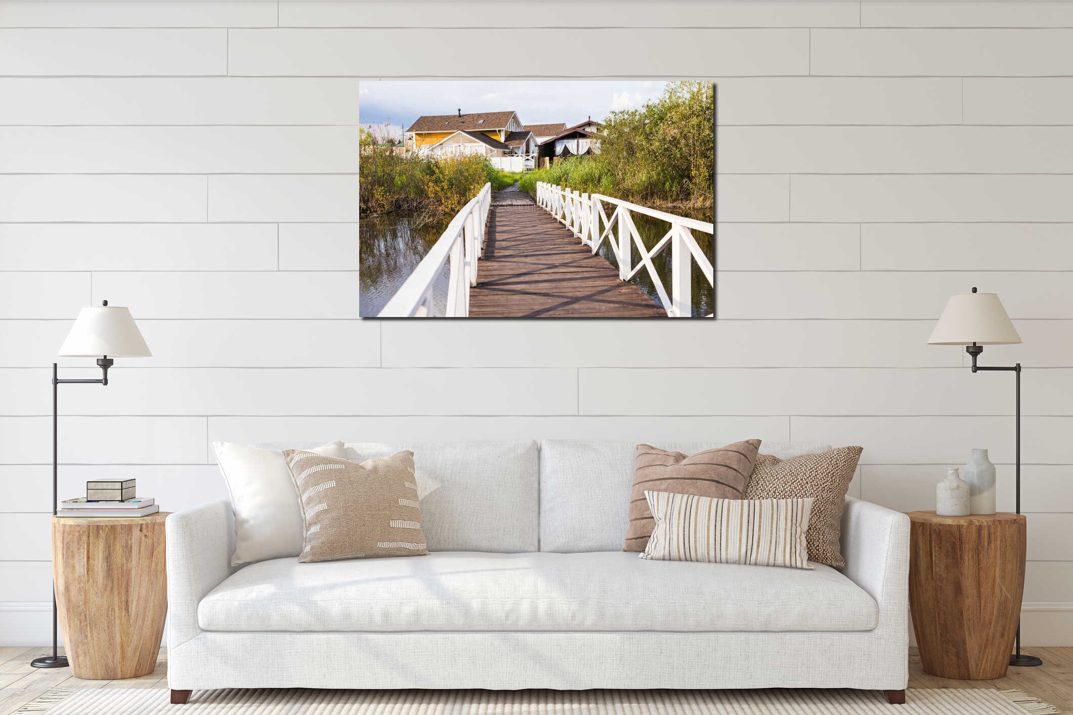 Canvas hanging interior mockup