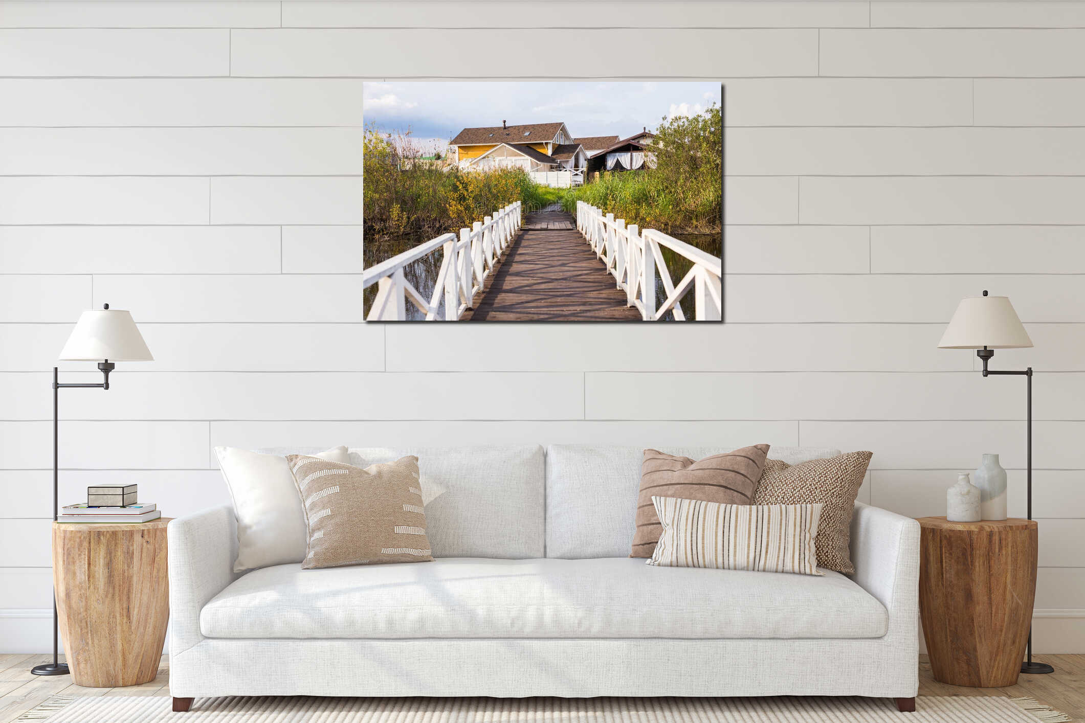 Canvas hanging interior mockup