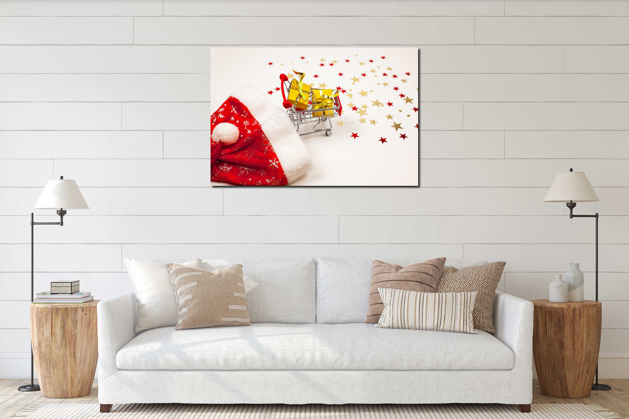 Canvas hanging interior mockup