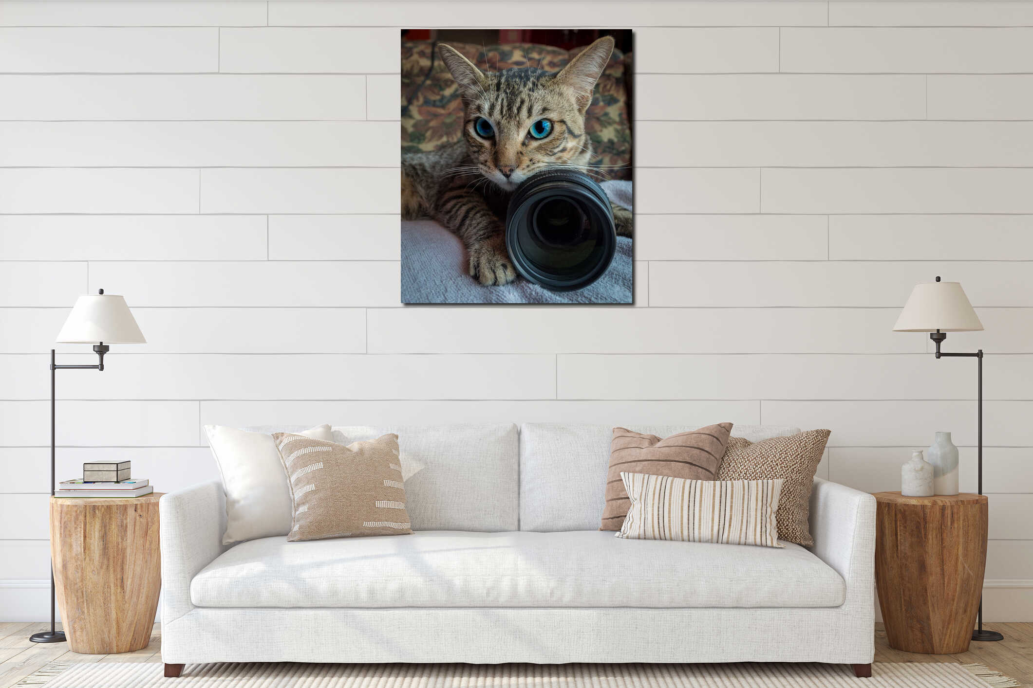 Canvas hanging interior mockup