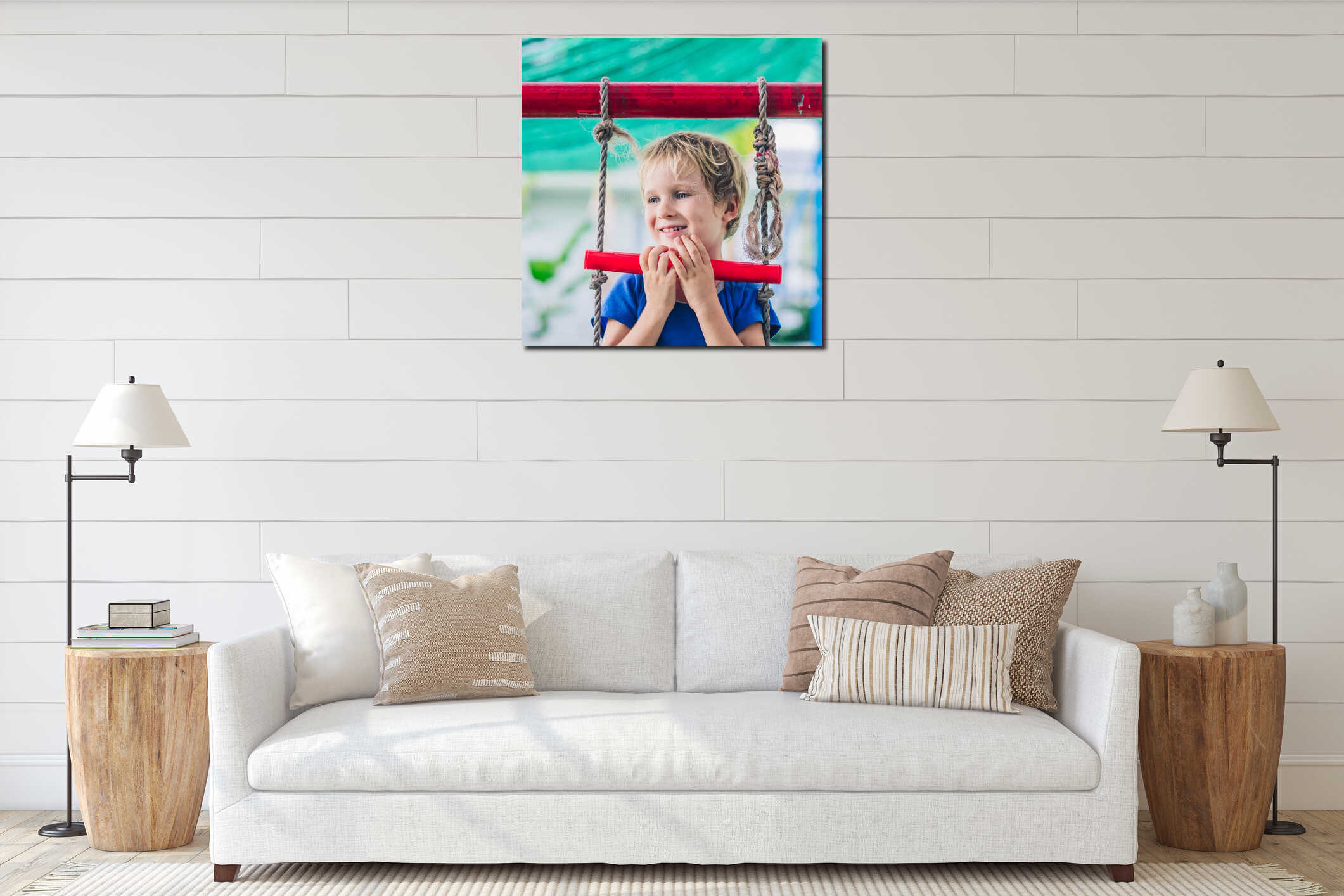 Canvas hanging interior mockup