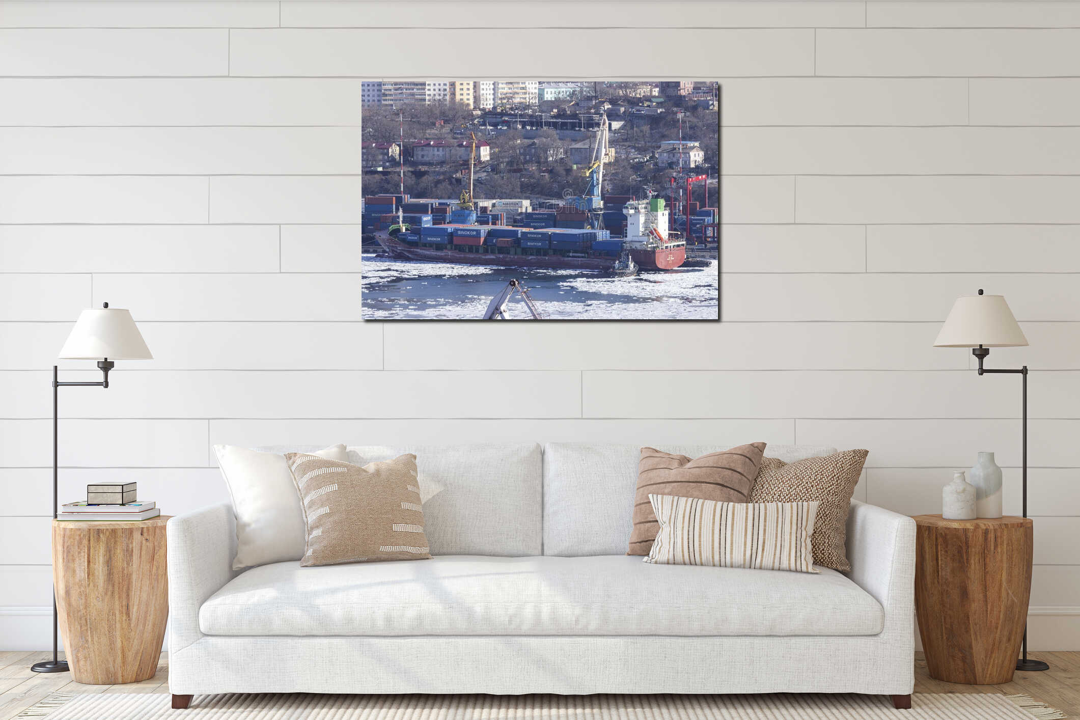 Canvas hanging interior mockup