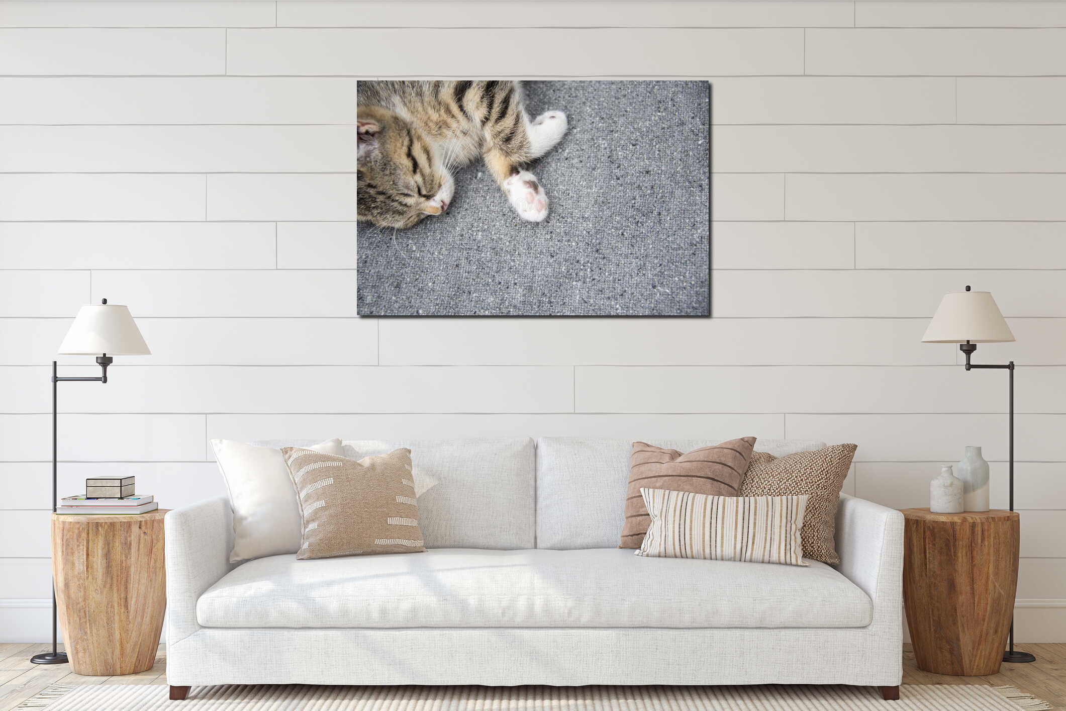 Canvas hanging interior mockup