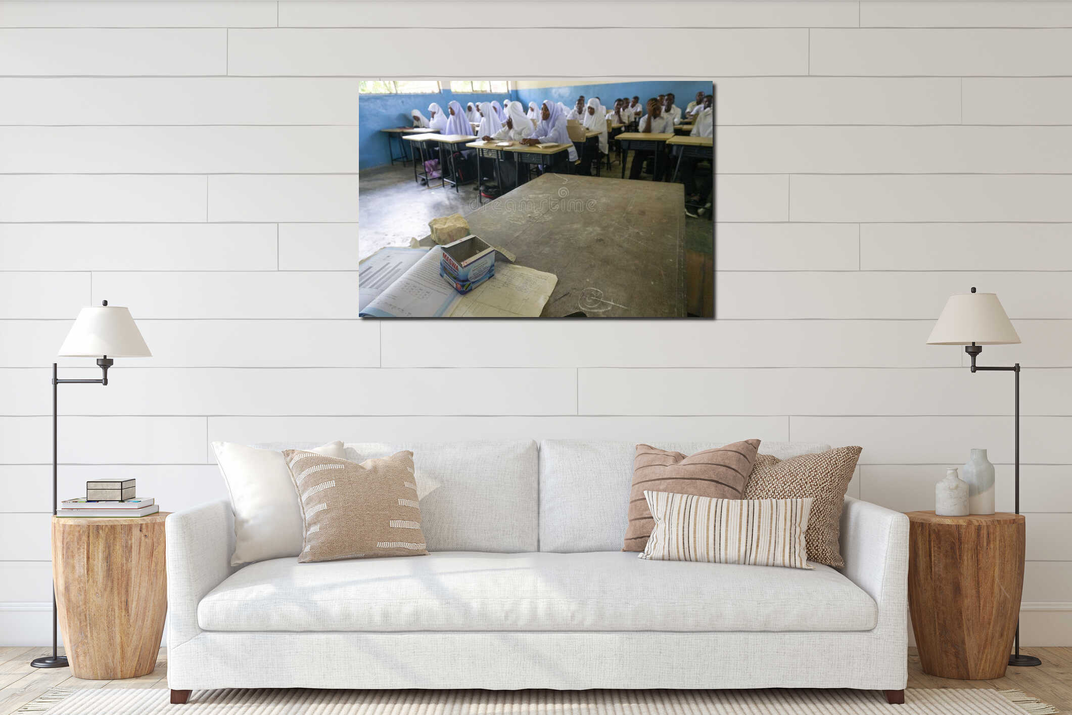 Canvas hanging interior mockup