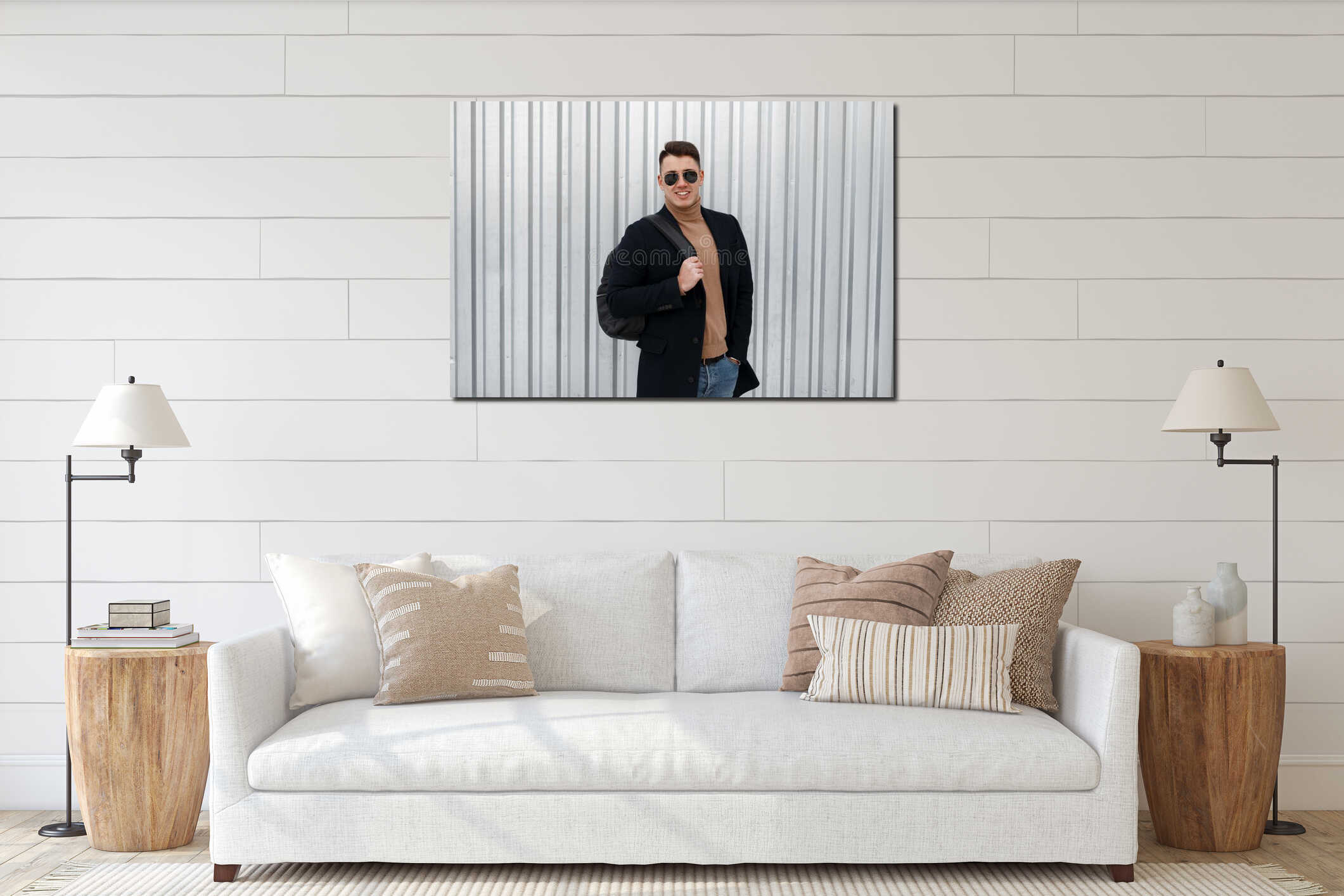 Canvas hanging interior mockup
