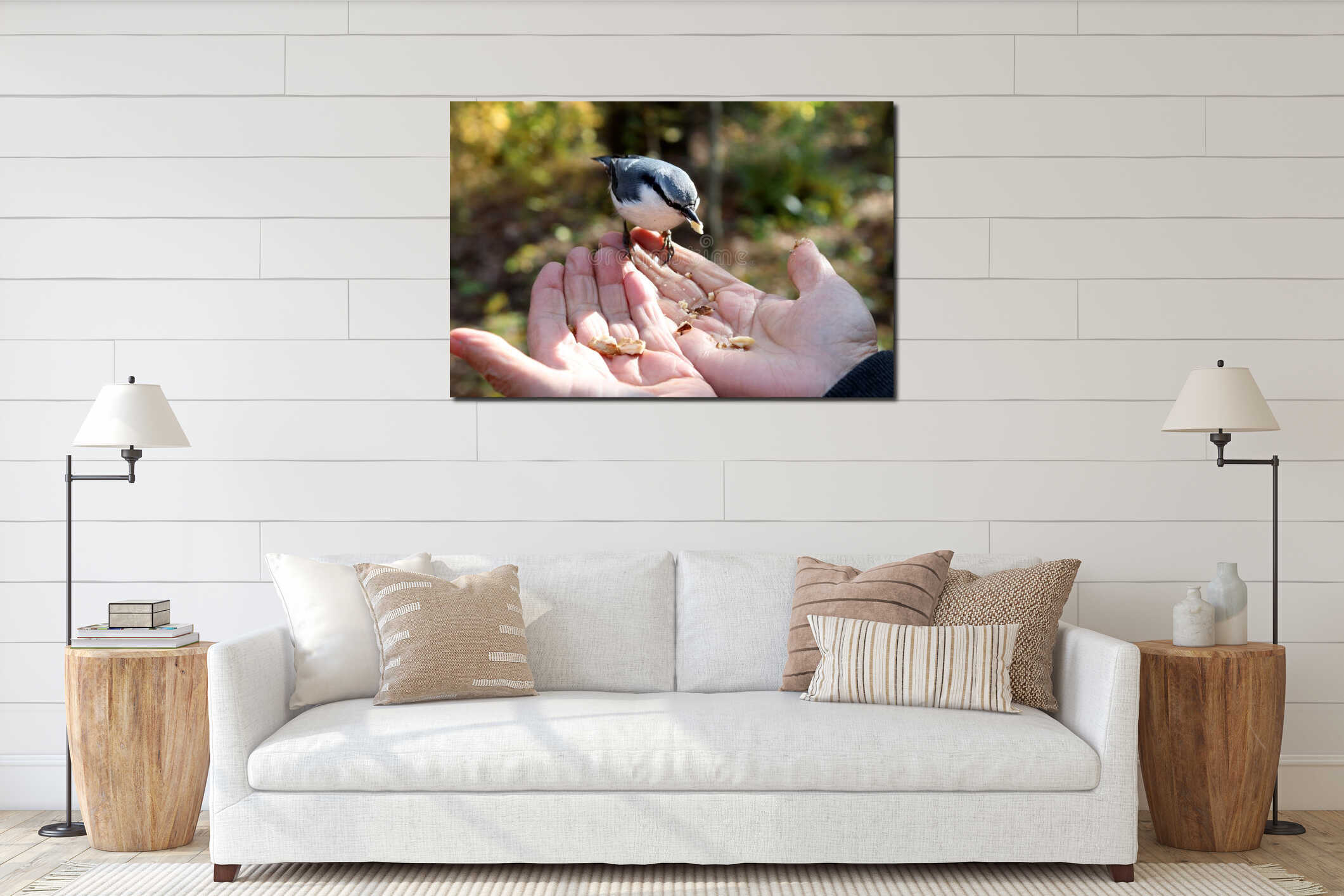 Canvas hanging interior mockup