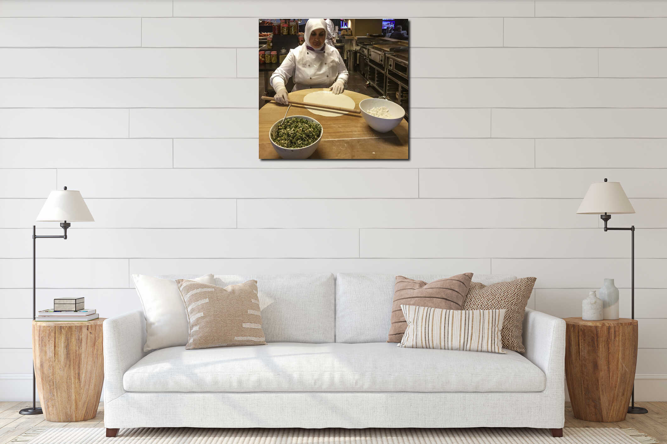 Canvas hanging interior mockup