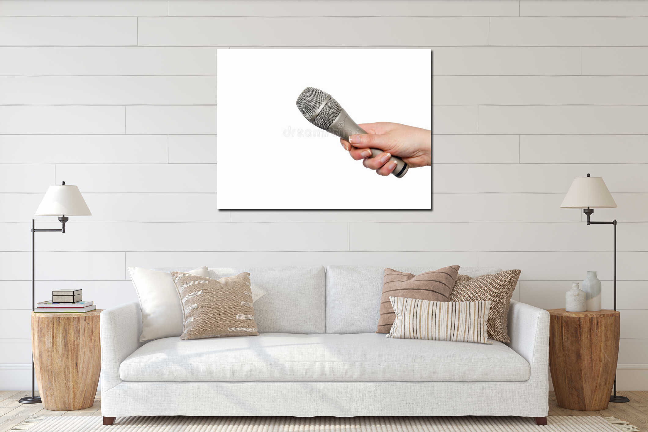 Canvas hanging interior mockup