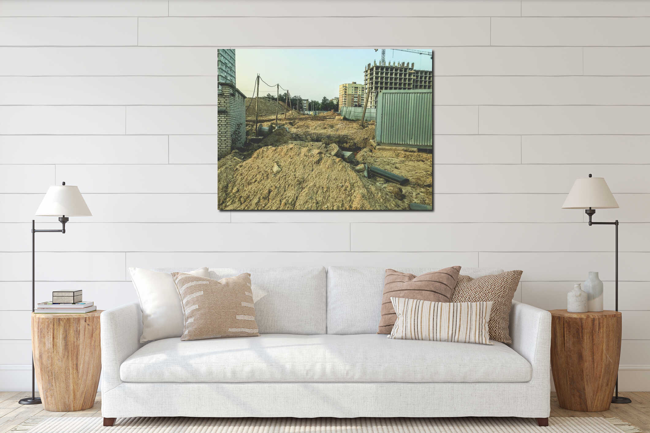 Canvas hanging interior mockup