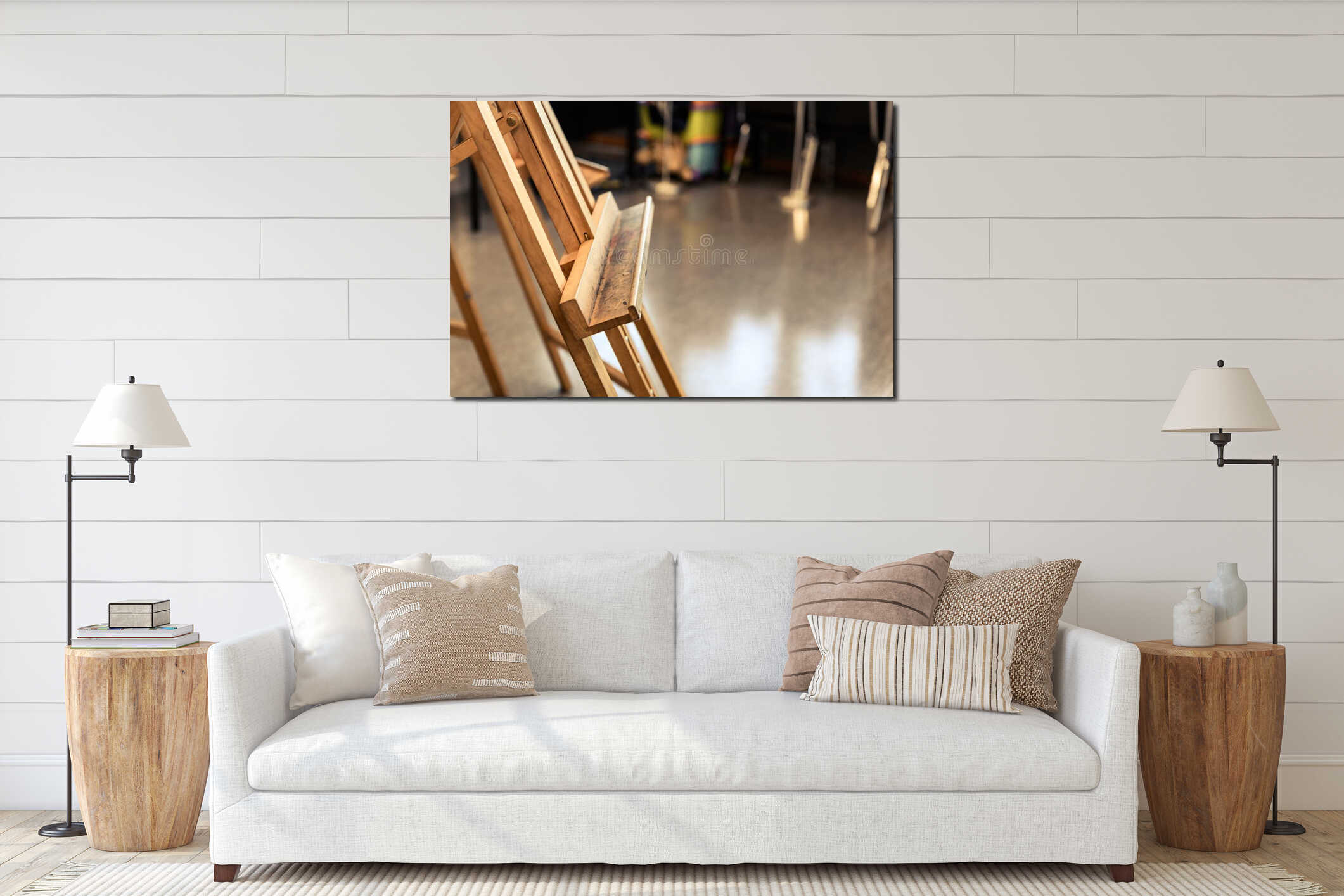 Canvas hanging interior mockup
