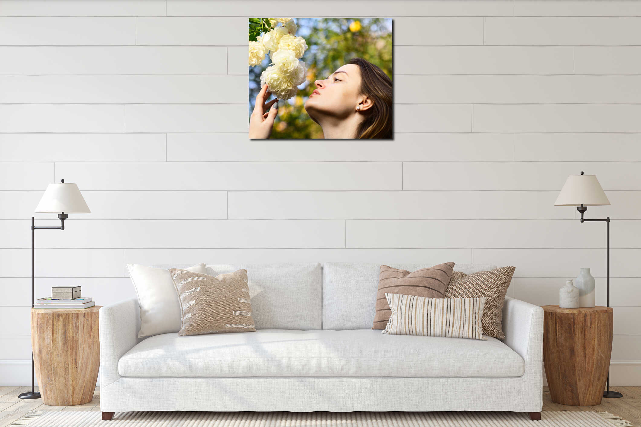 Canvas hanging interior mockup