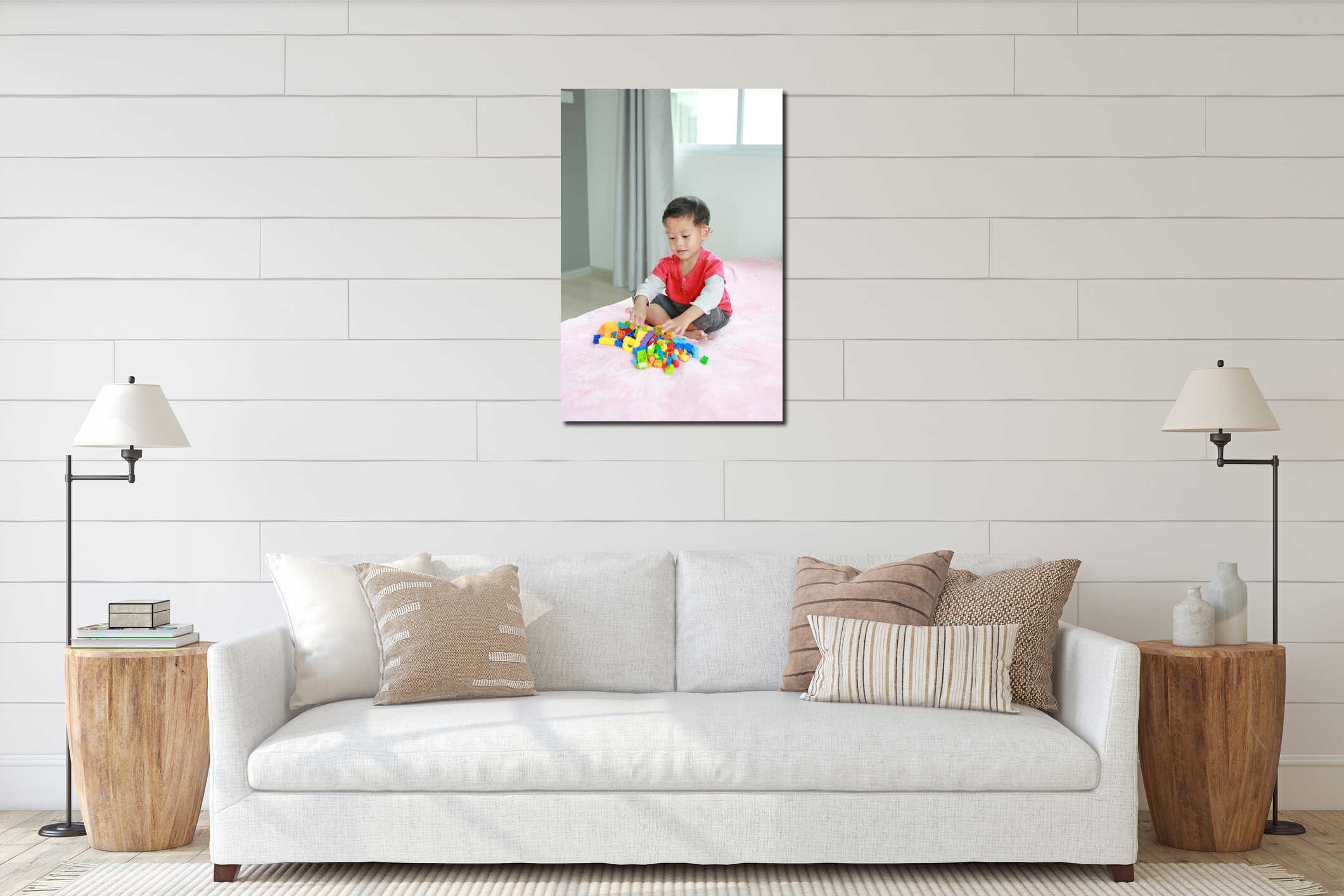 Canvas hanging interior mockup