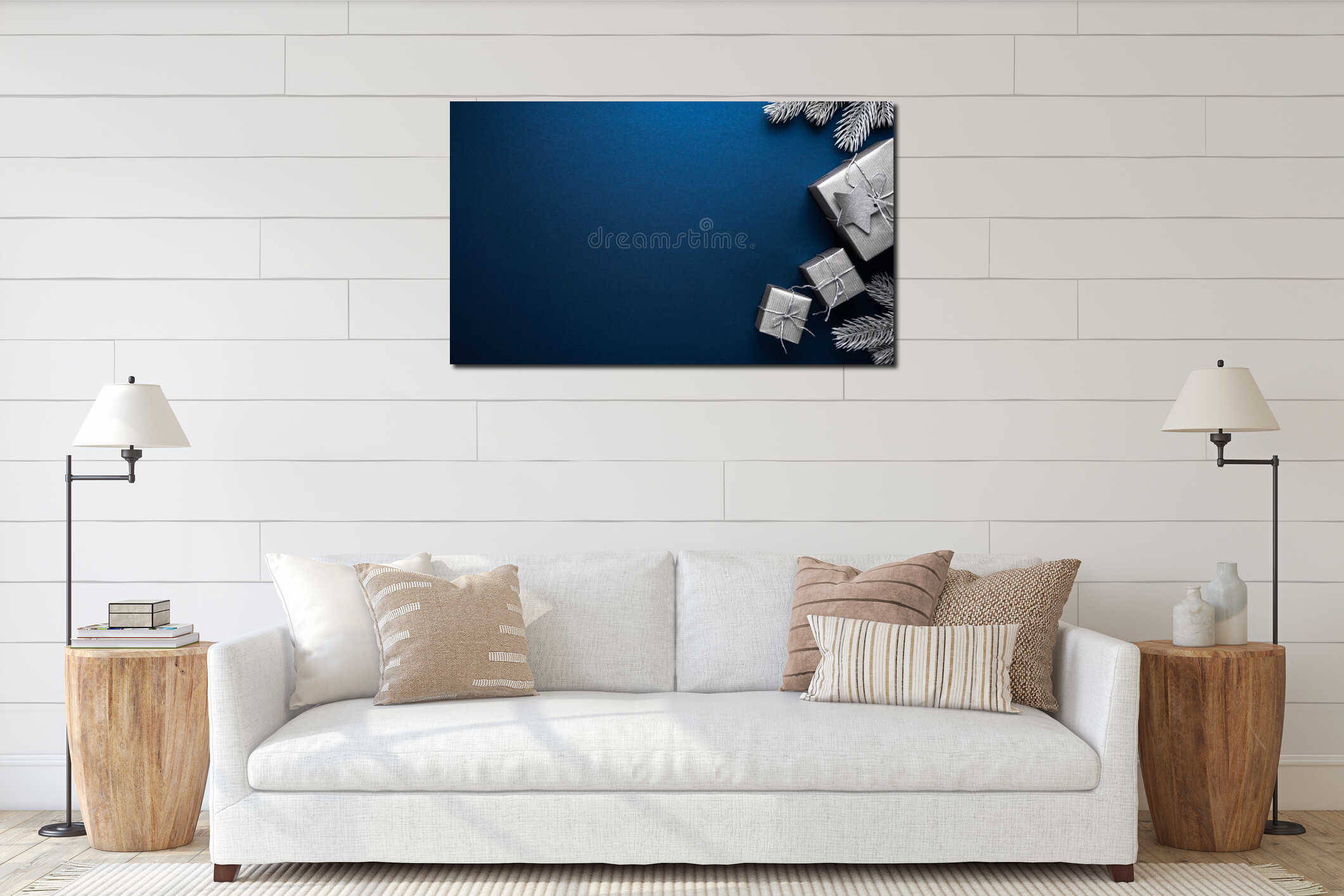 Canvas hanging interior mockup