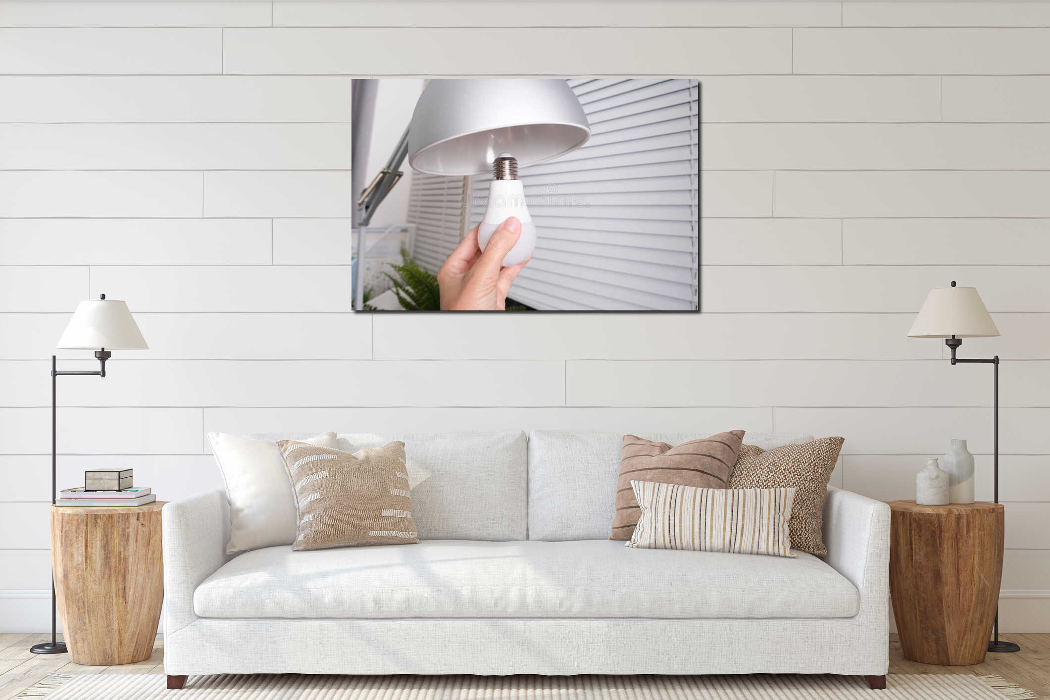 Canvas hanging interior mockup