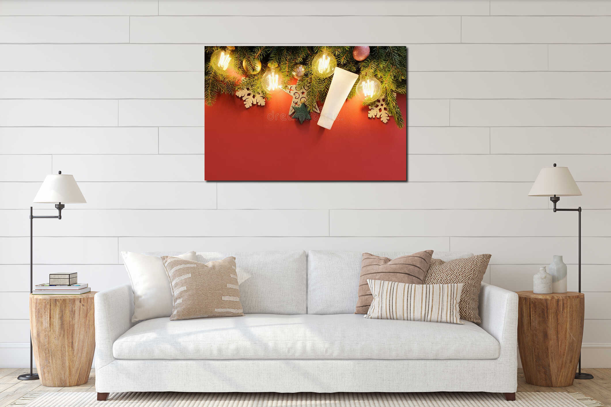 Canvas hanging interior mockup