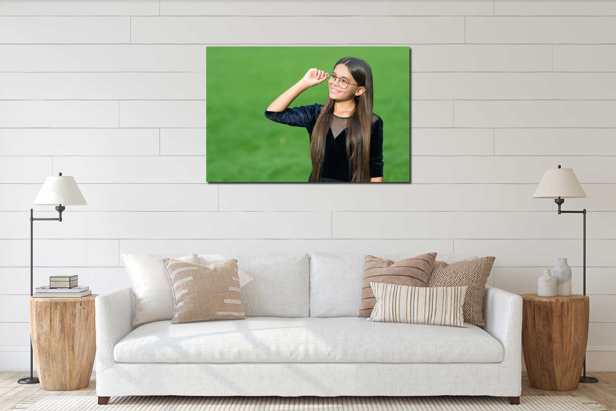 Canvas hanging interior mockup